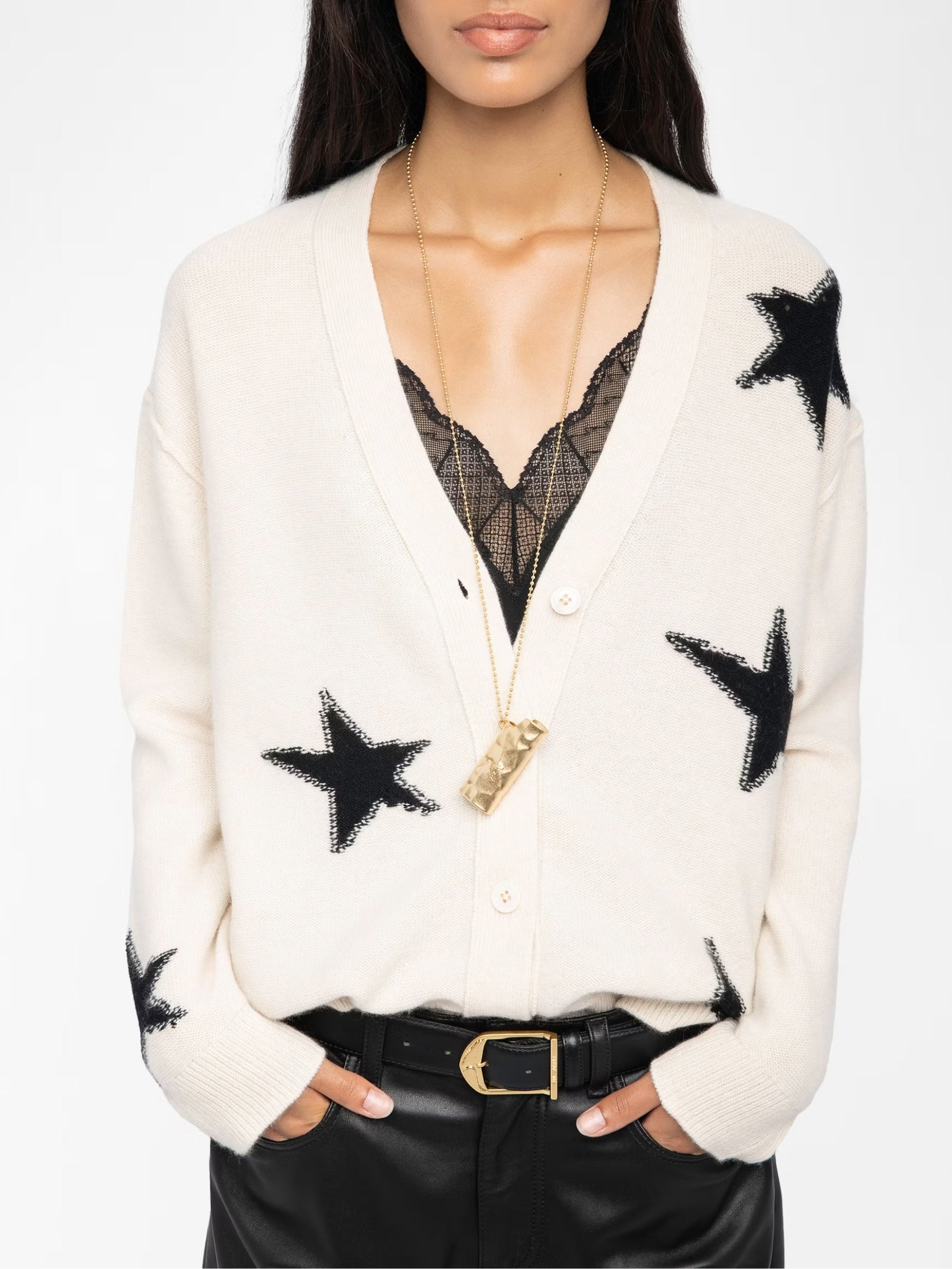 Mirkaz WS Stars Used Cardigan - Ecru