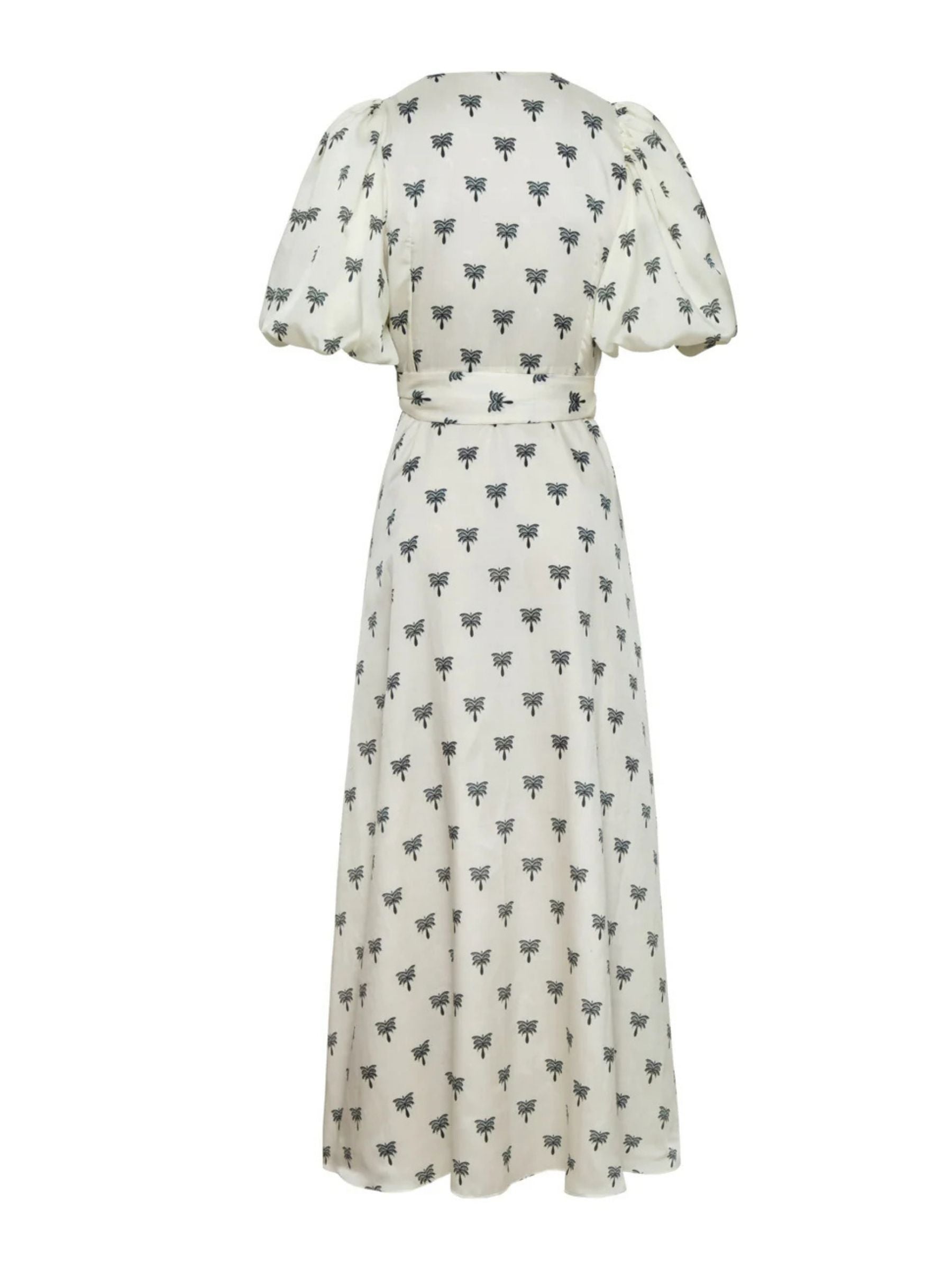 juan-de-dios-Ermita-Martellato-Silk-Midi Dress - Ivory-Black -Polka -Palms