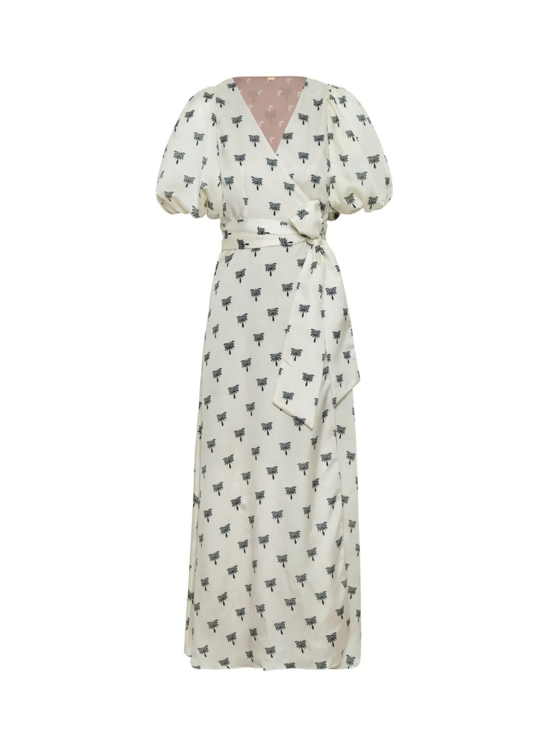 juan-de-dios-Ermita-Martellato-Silk-Midi Dress - Ivory-Black -Polka -Palms