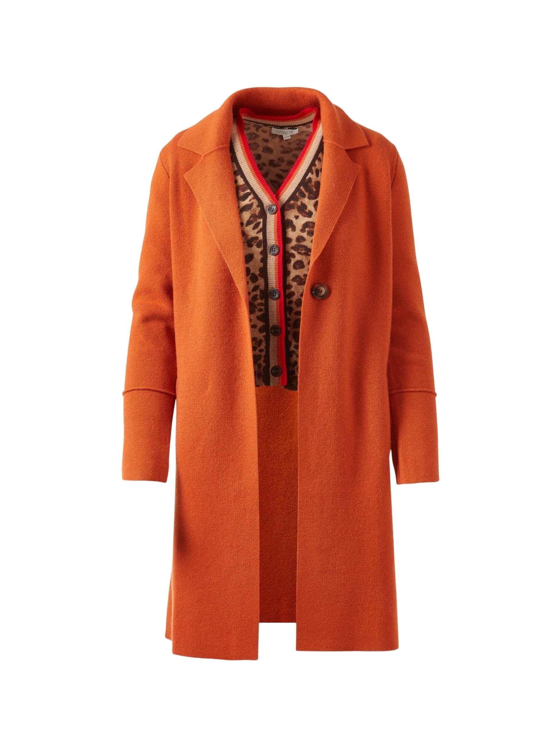 Tipped Leopard Cardigan - Brown