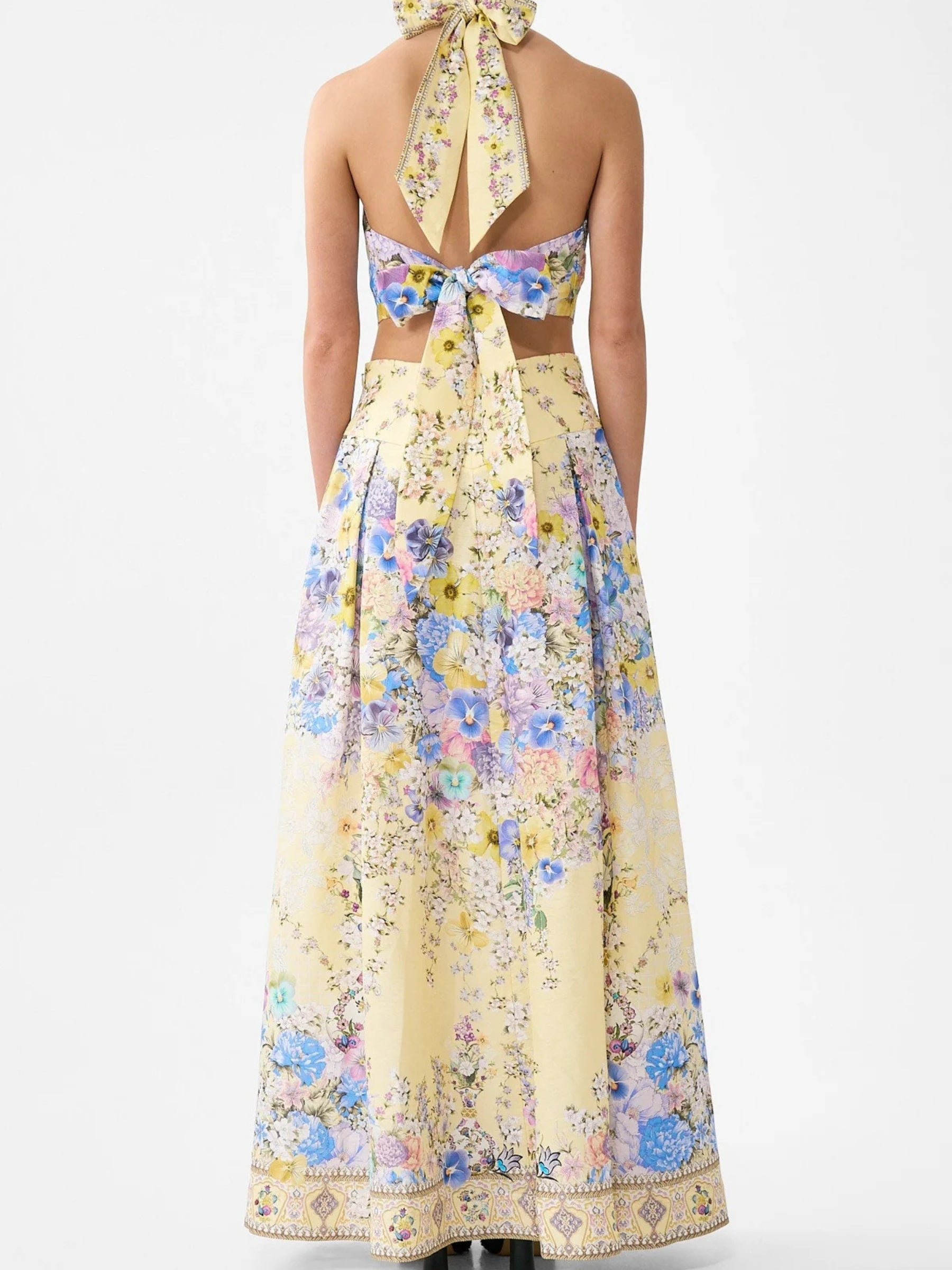 Corset Waist Maxi Skirt - Darling Buds