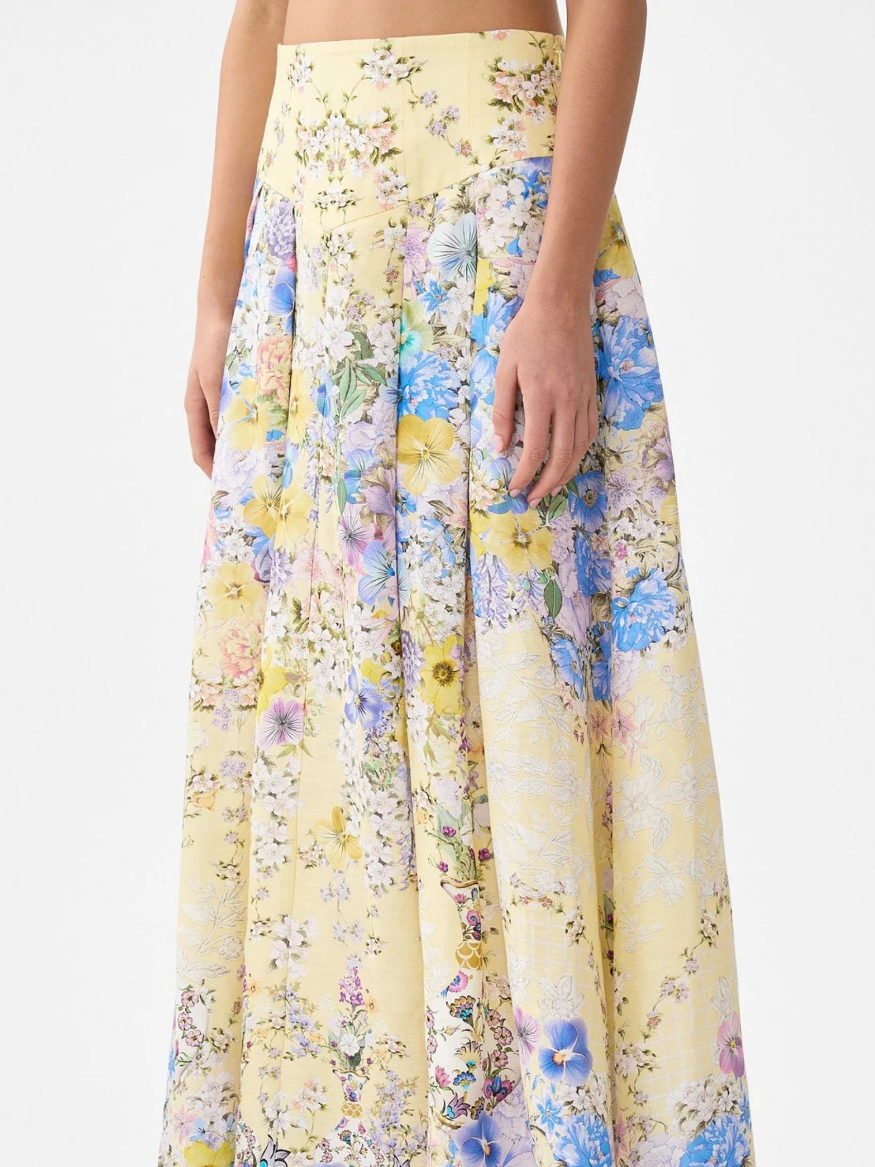 Corset Waist Maxi Skirt - Darling Buds
