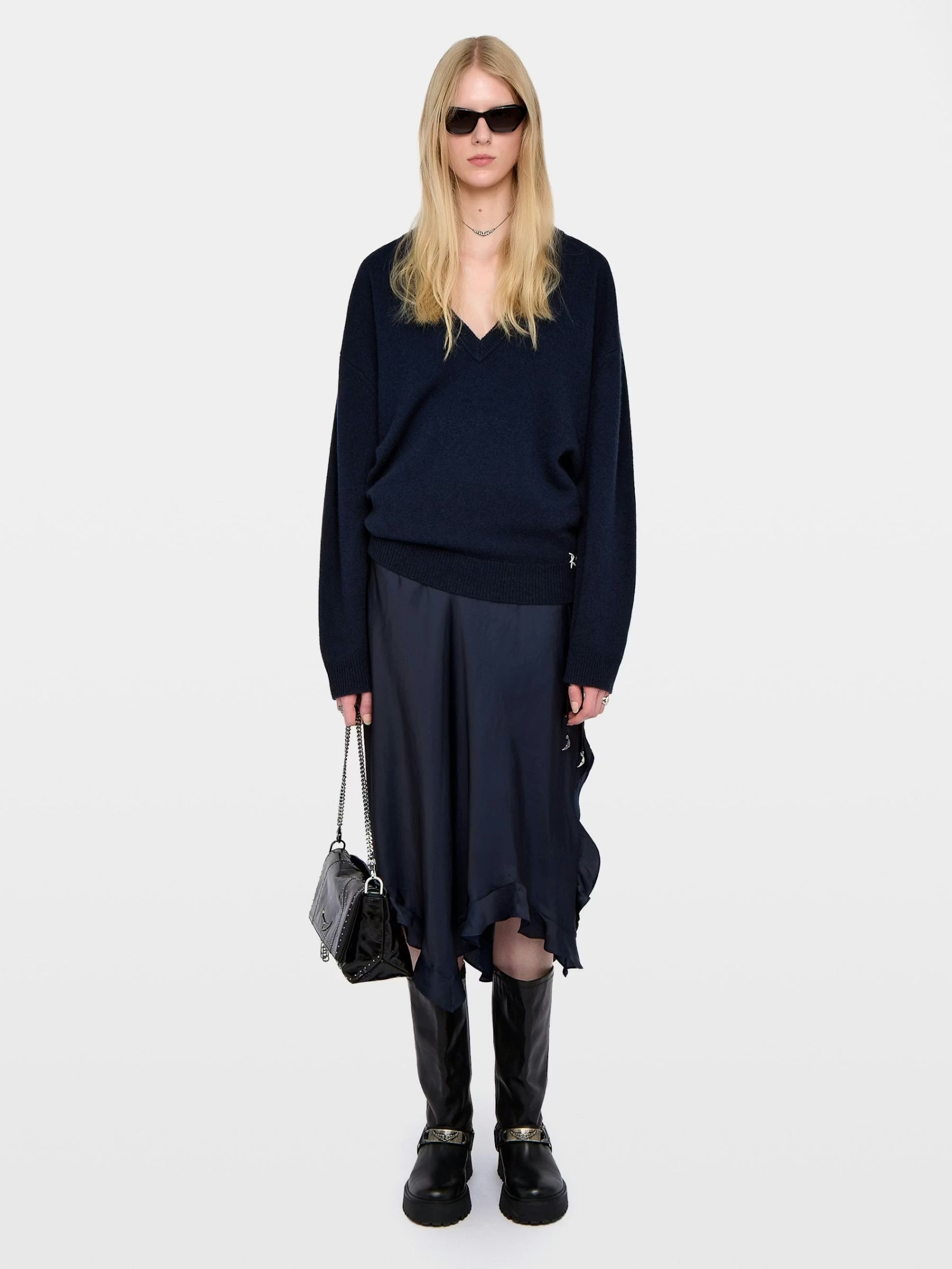 Jeto Satin Skirt - Encre