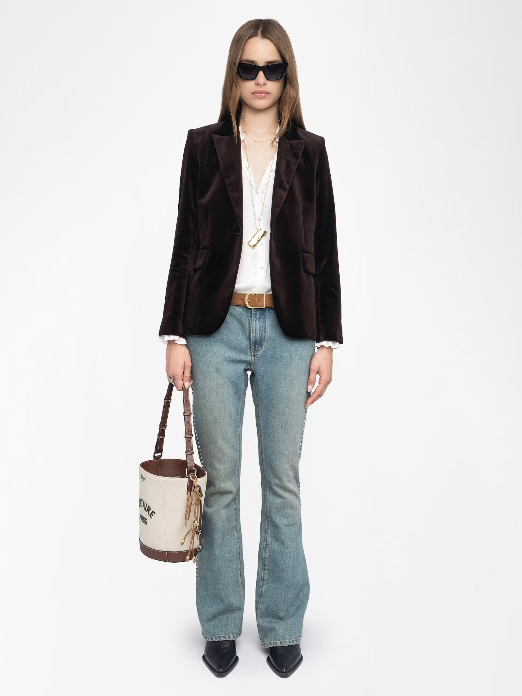 Vavy Velvet Blazer - Dark Chocolate