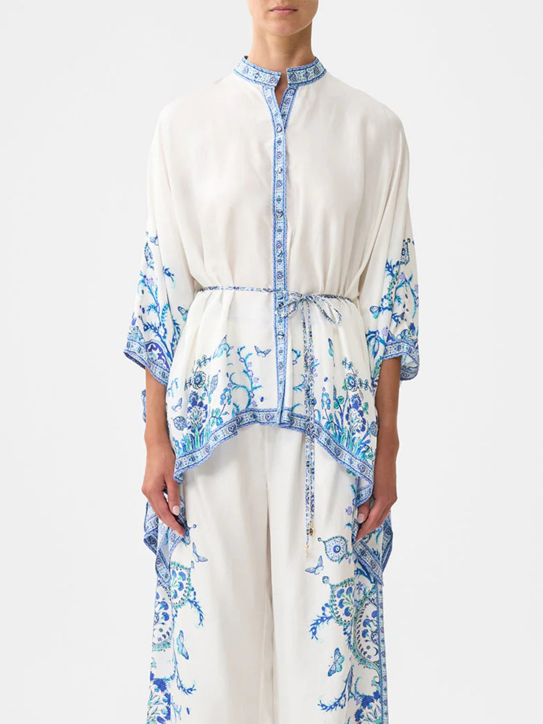 Button Through Scarf Blouse - Isnik Lullaby