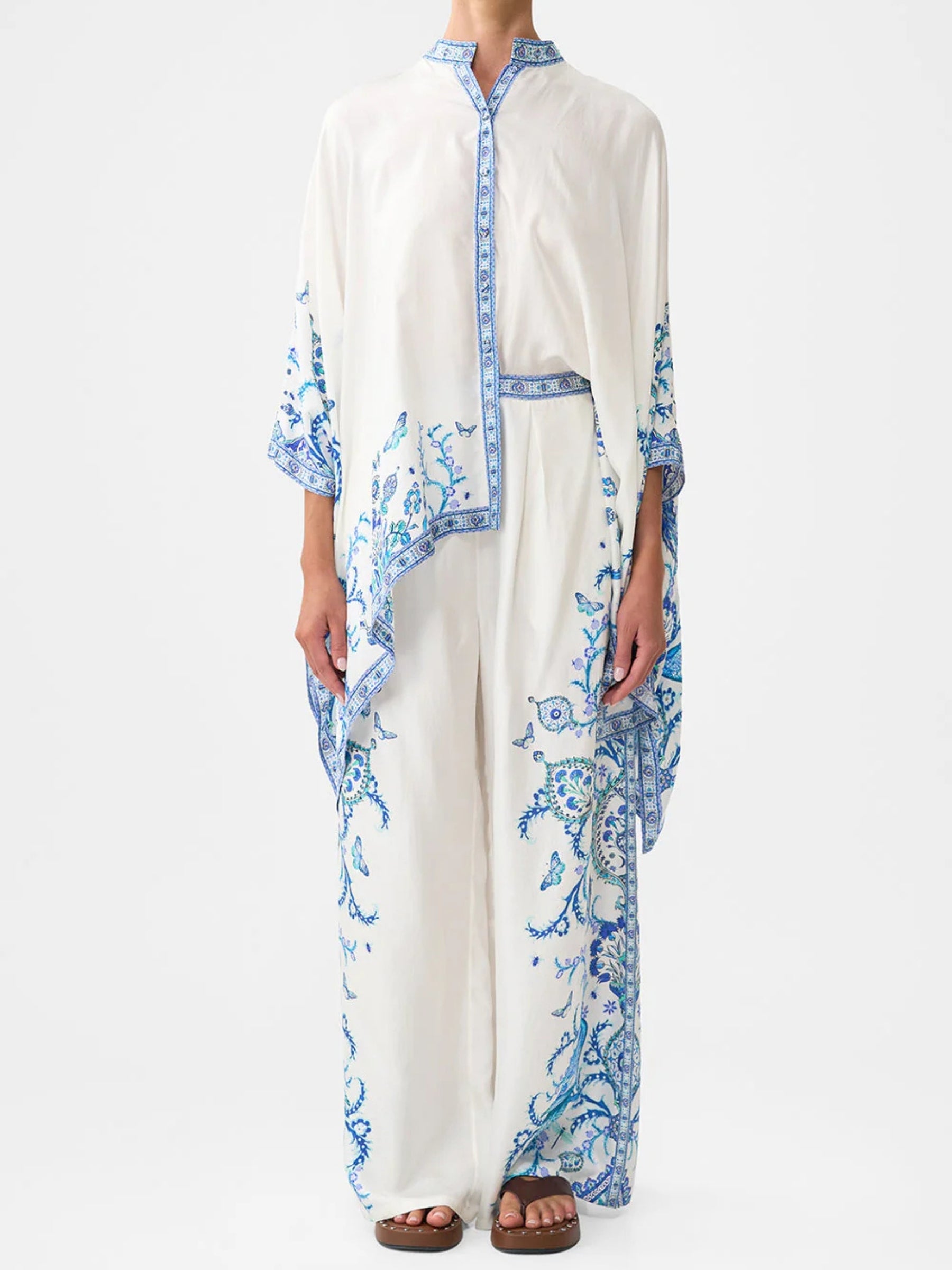 Button Through Scarf Blouse - Isnik Lullaby