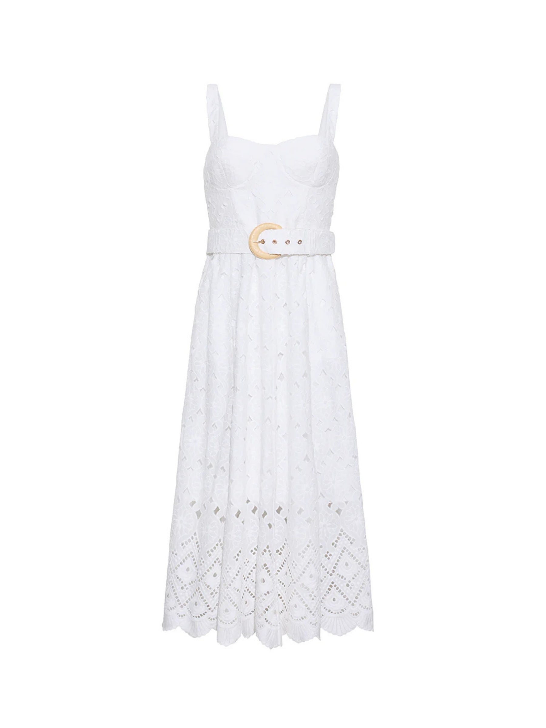 Calypso Dress - White Trellis Eyelet