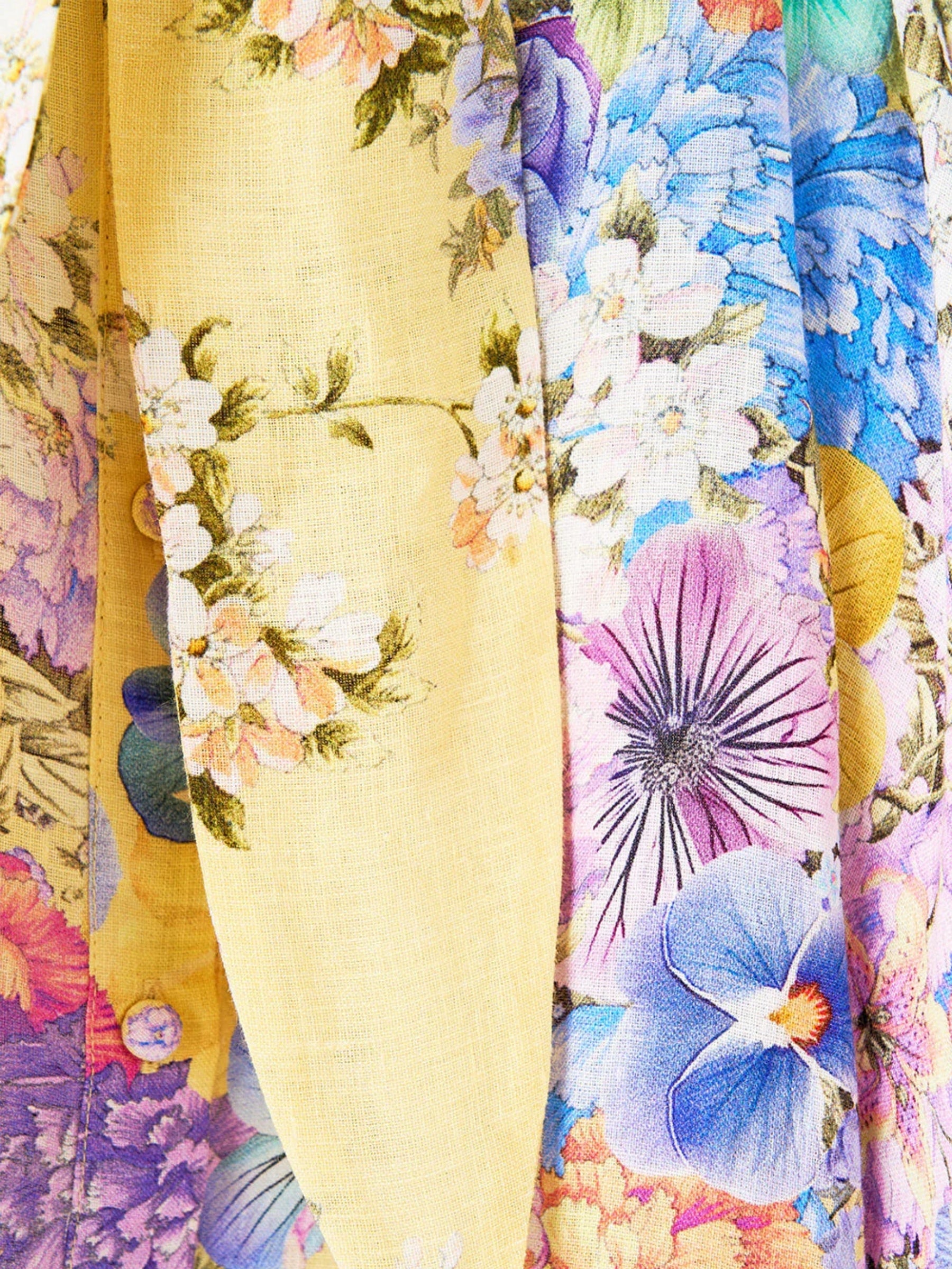 Long Button Front Dress - Darling Buds