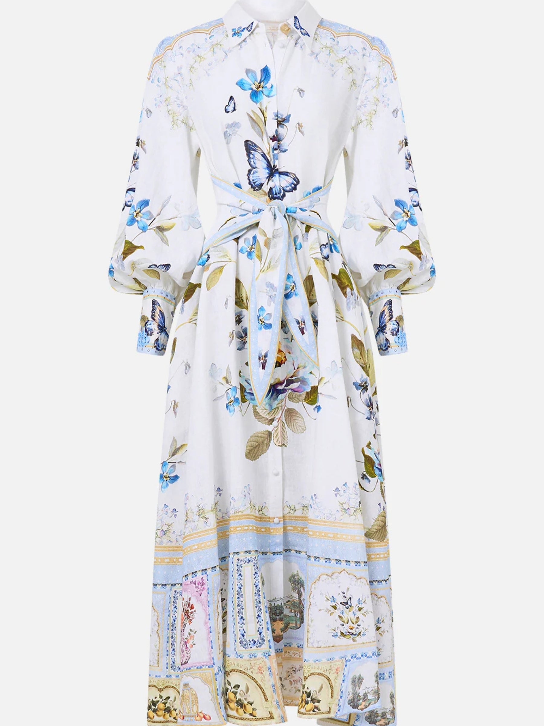 Waist Tie Shirt Dress - Botanical Ballads