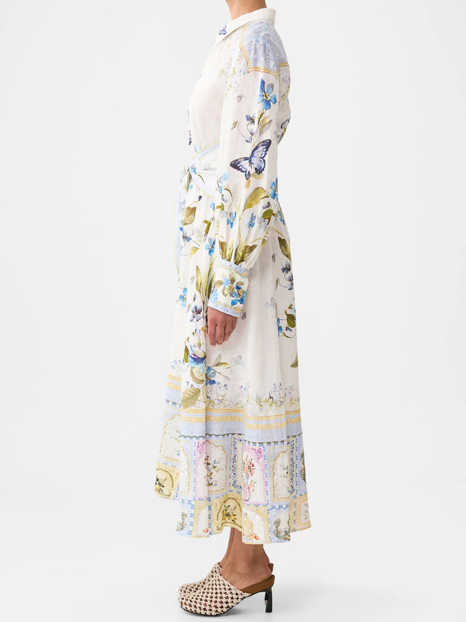 Waist Tie Shirt Dress - Botanical Ballads