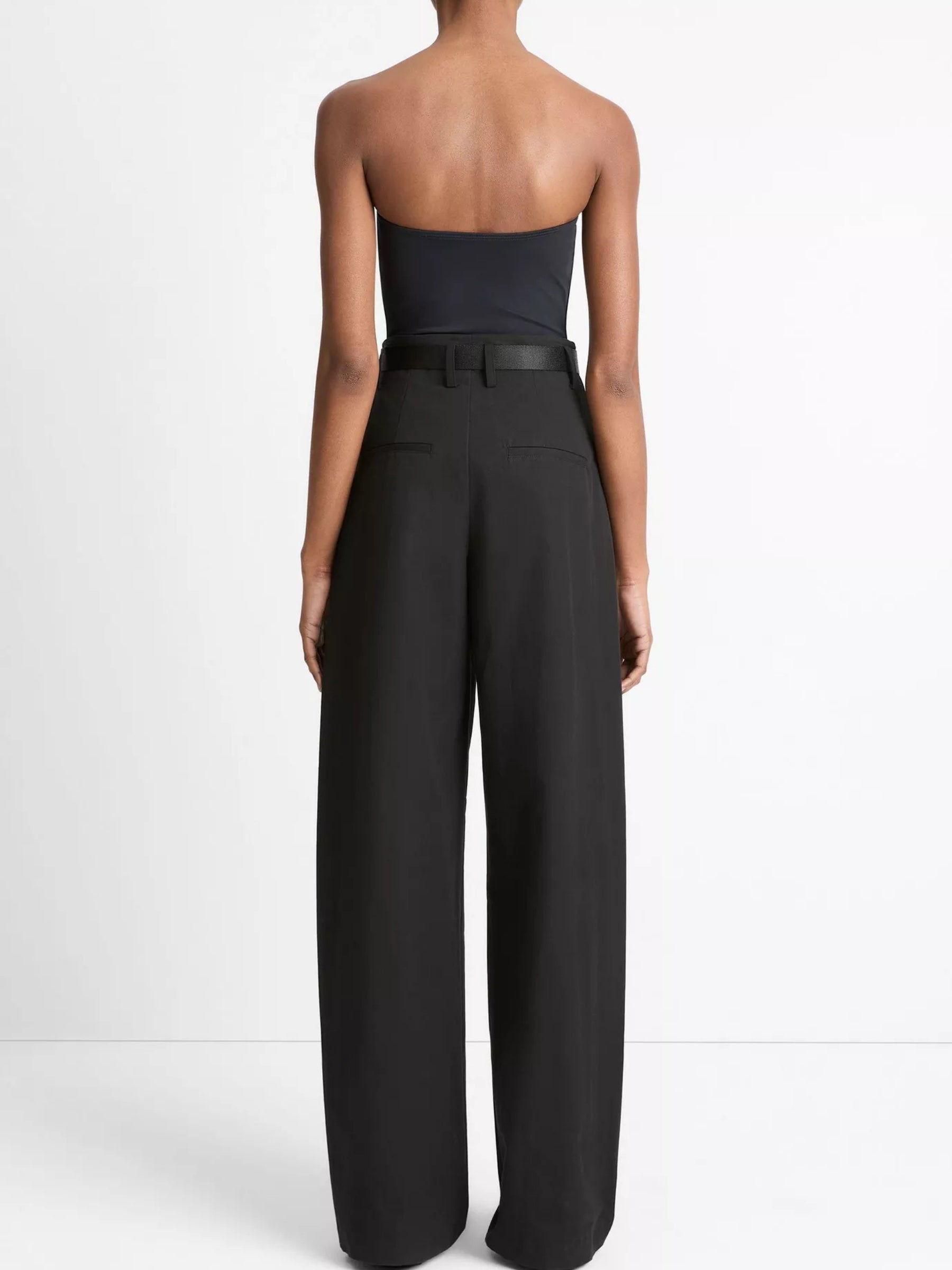 High Rise Pleated Wide Leg - Black