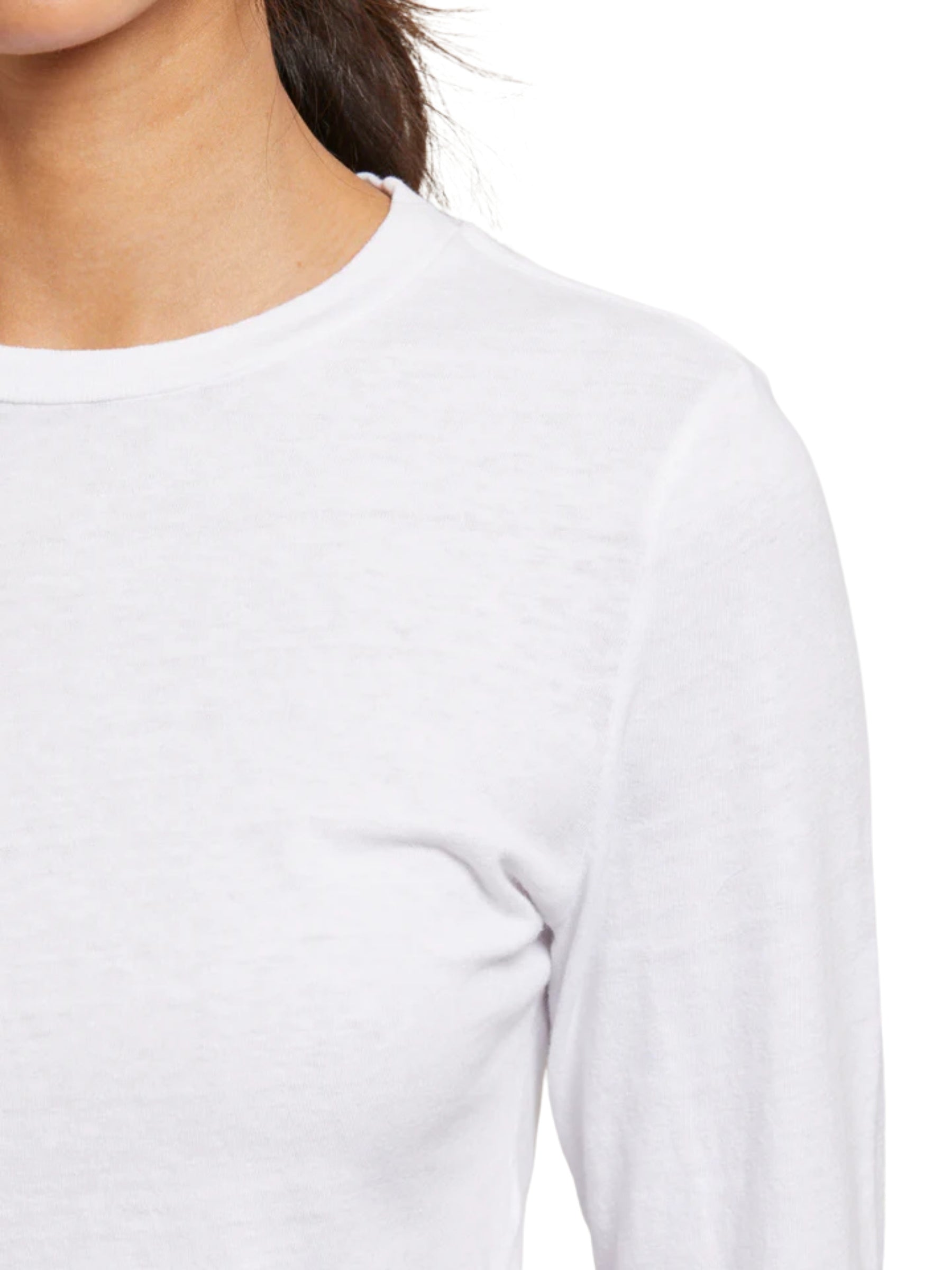 Jamie Recycled Cotton LS Tee - White