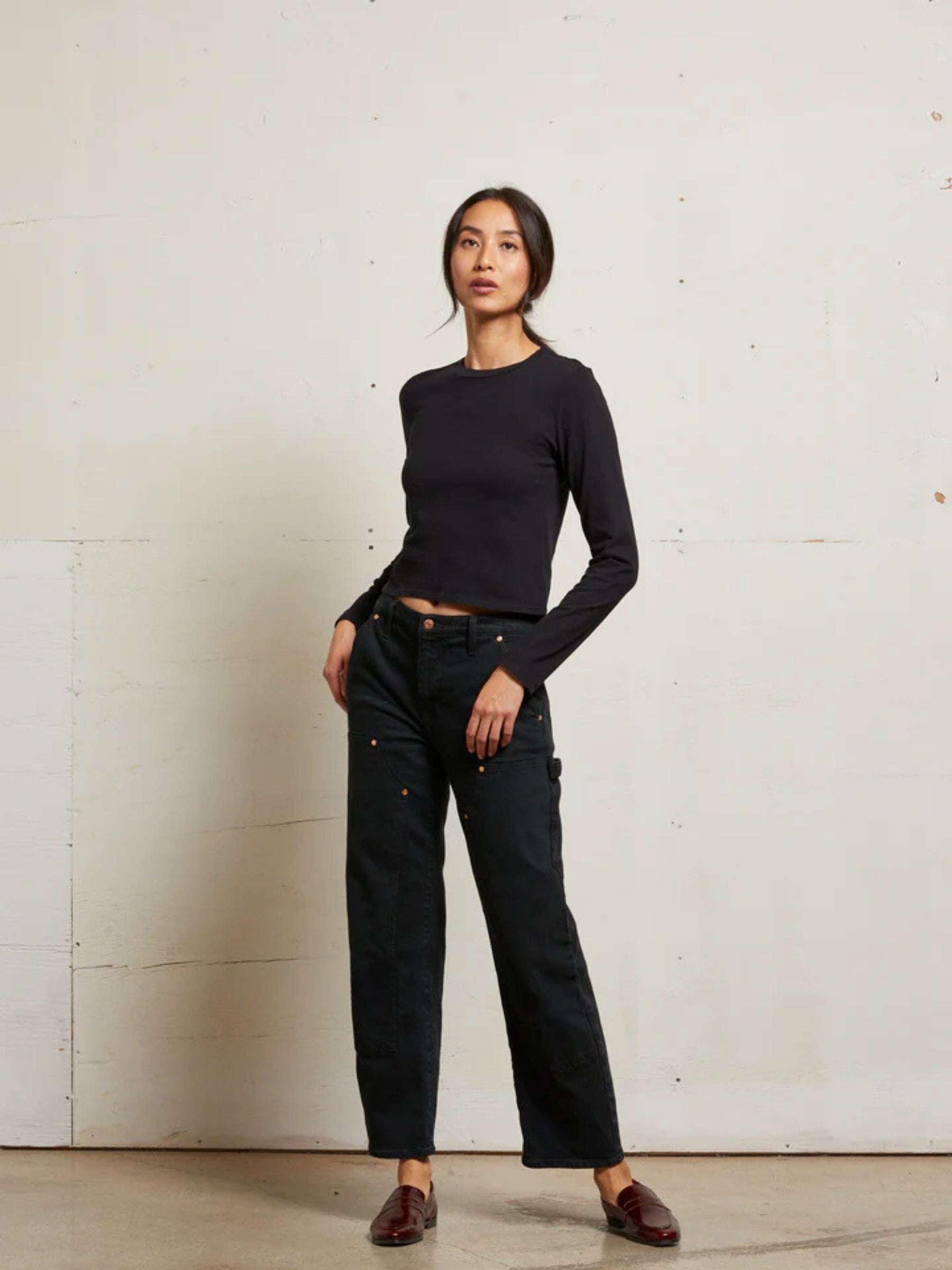 Jamie Recycled Cotton LS Tee - Black