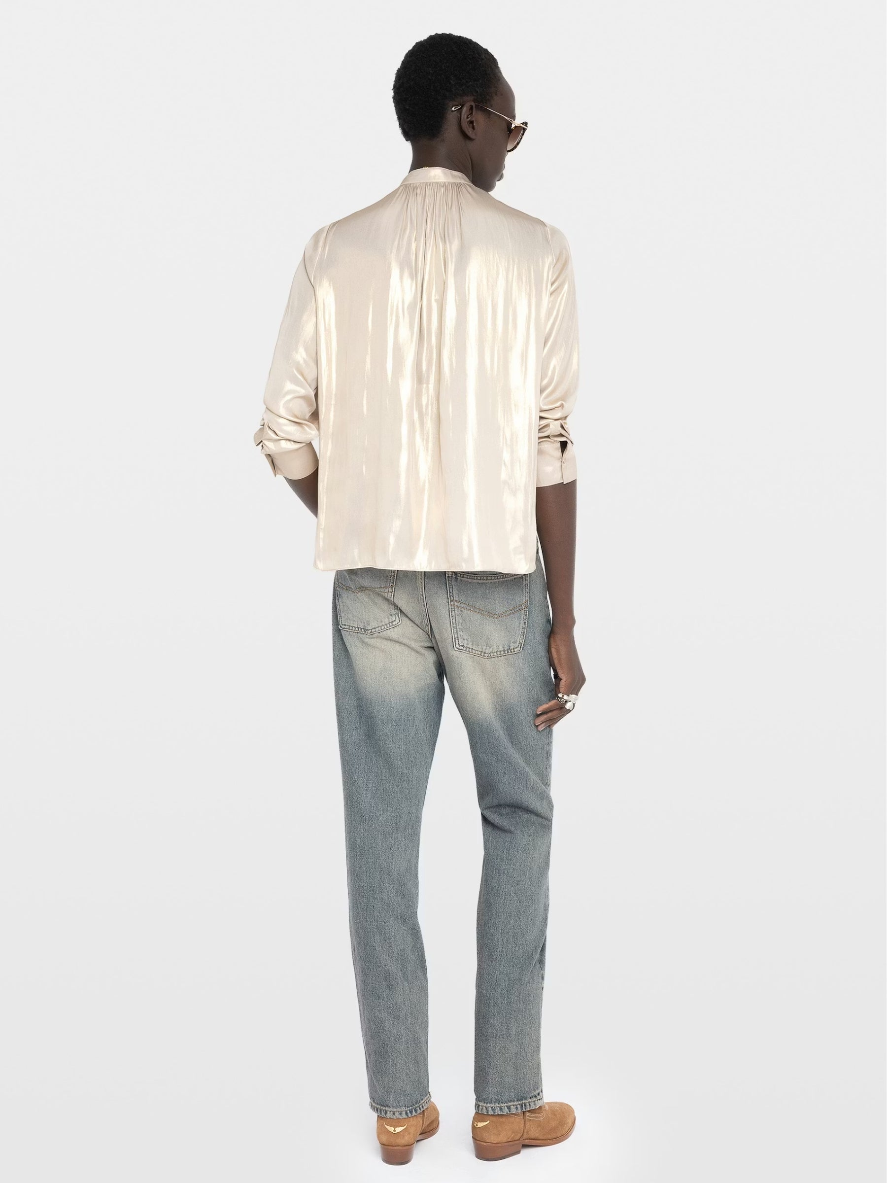 Tink Satin Blouse - Gold