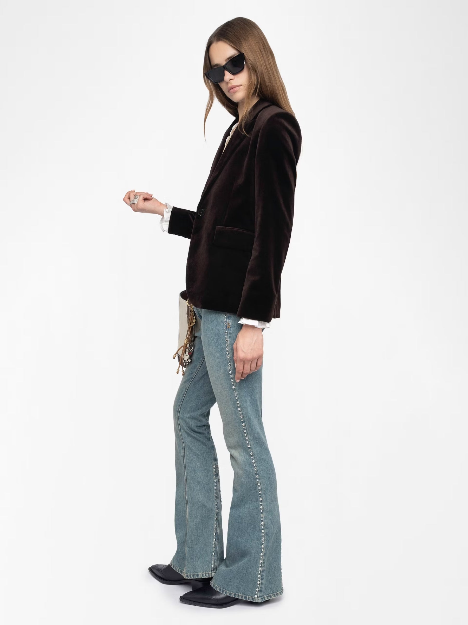 Vavy Velvet Blazer - Dark Chocolate