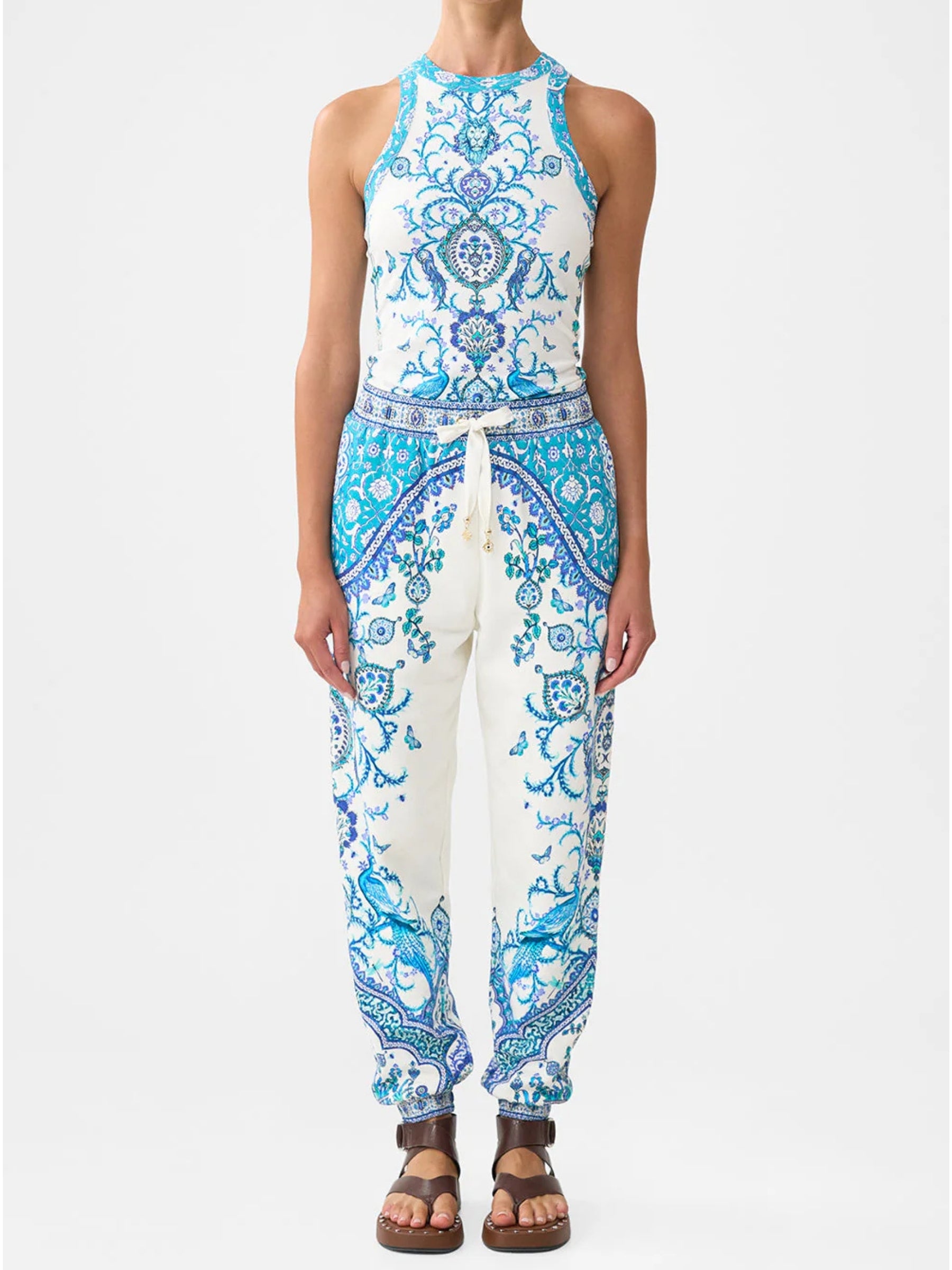 Jersey Track Pant with Silk Details - Isnik Lullaby