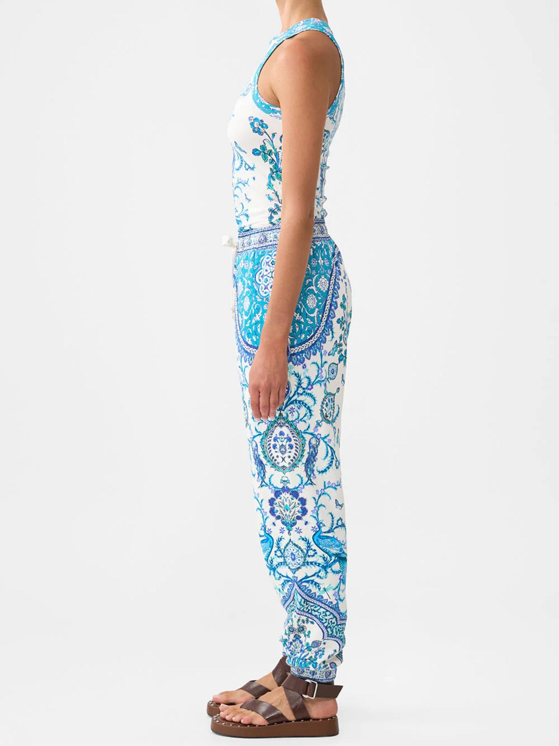 Jersey Track Pant with Silk Details - Isnik Lullaby