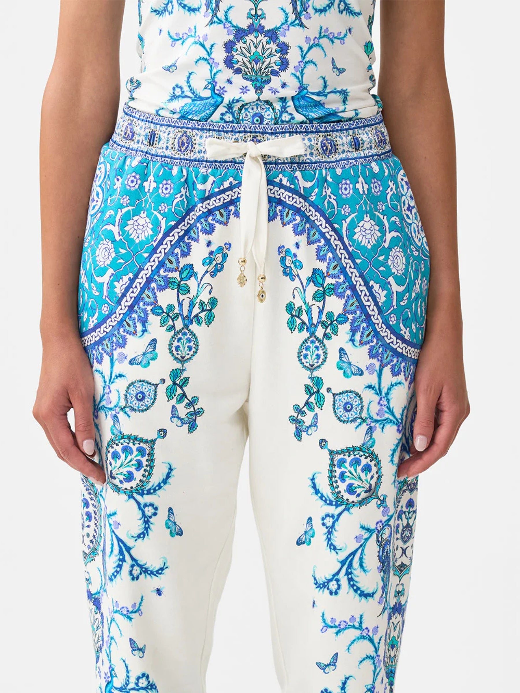 Jersey Track Pant with Silk Details - Isnik Lullaby