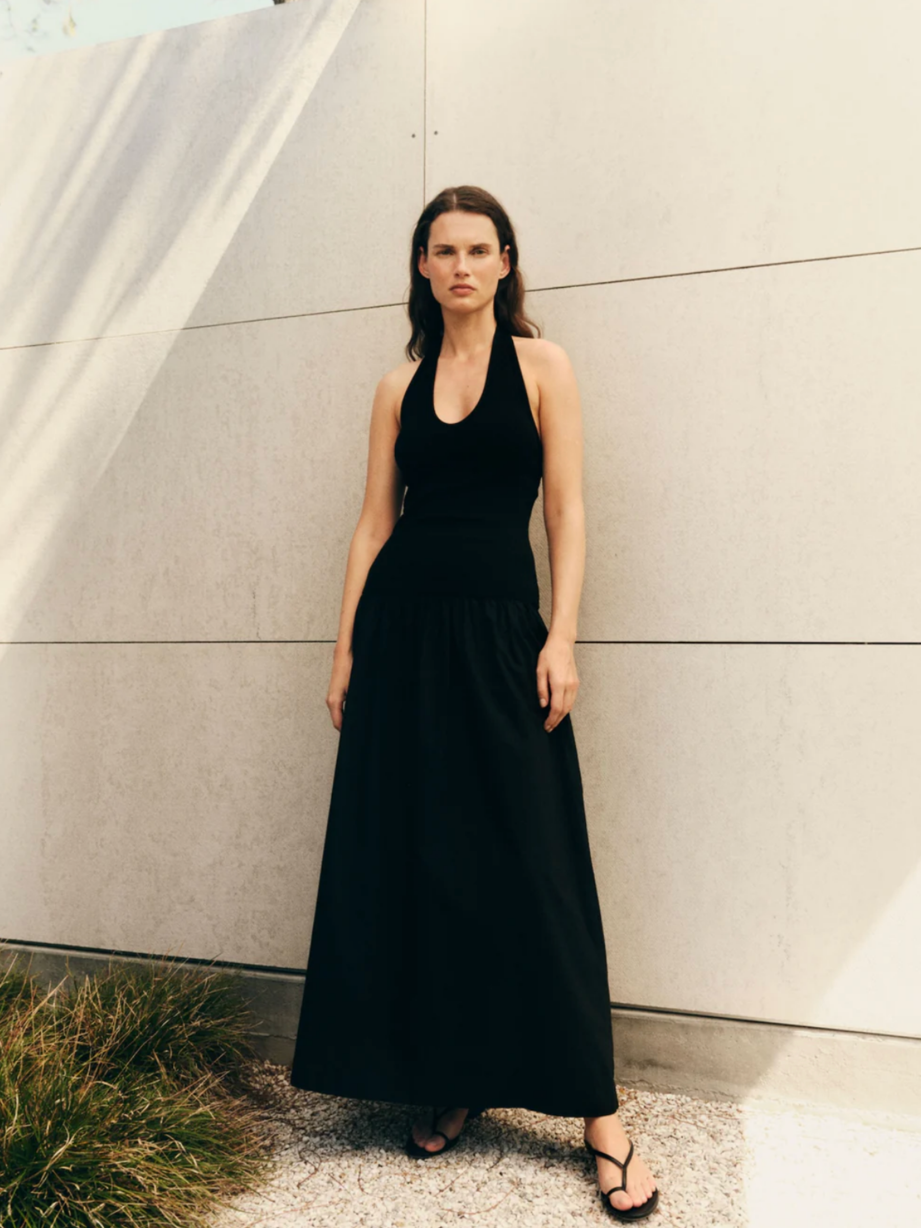 Cotton Halter Dress - Black
