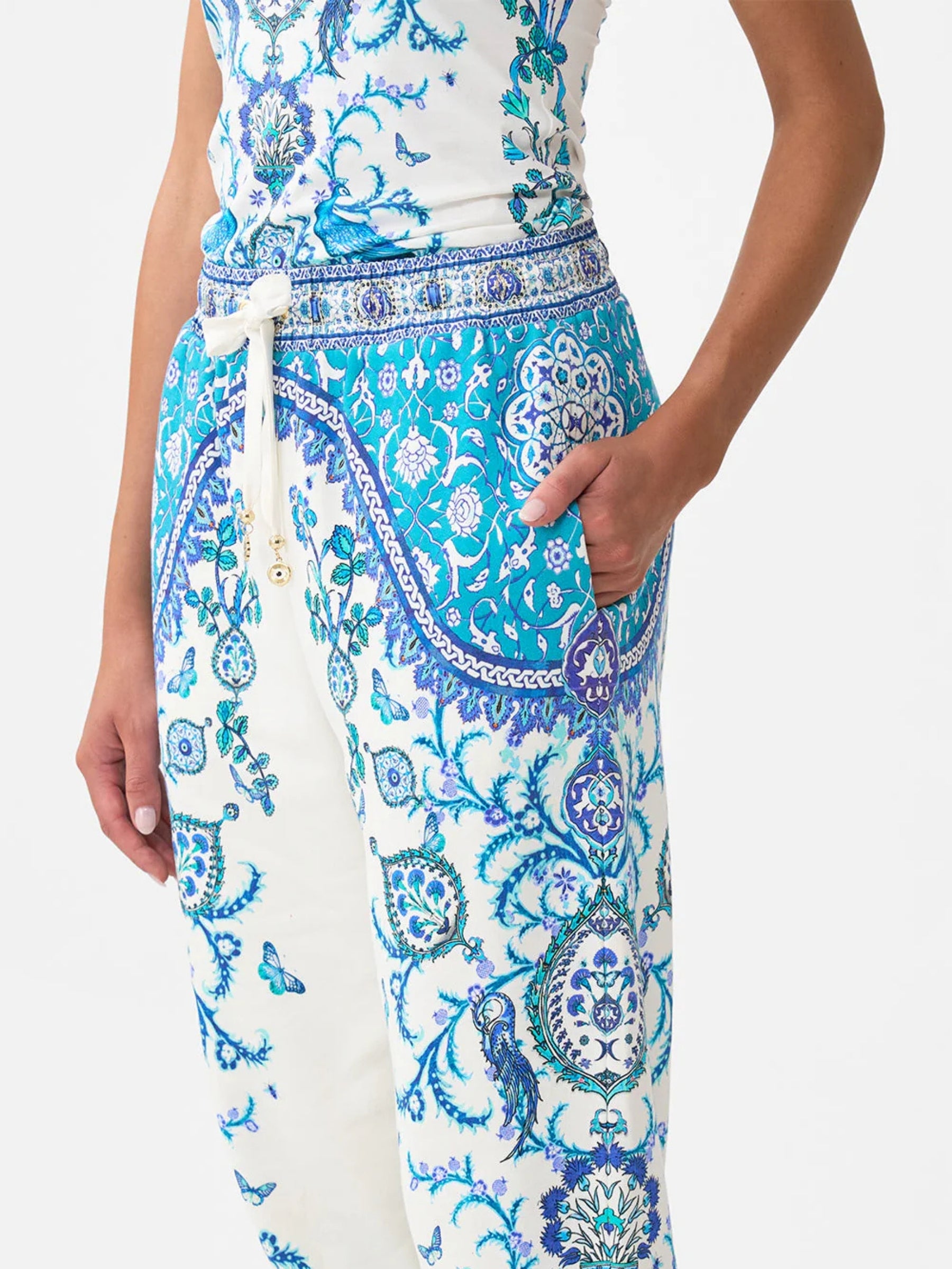 Jersey Track Pant with Silk Details - Isnik Lullaby