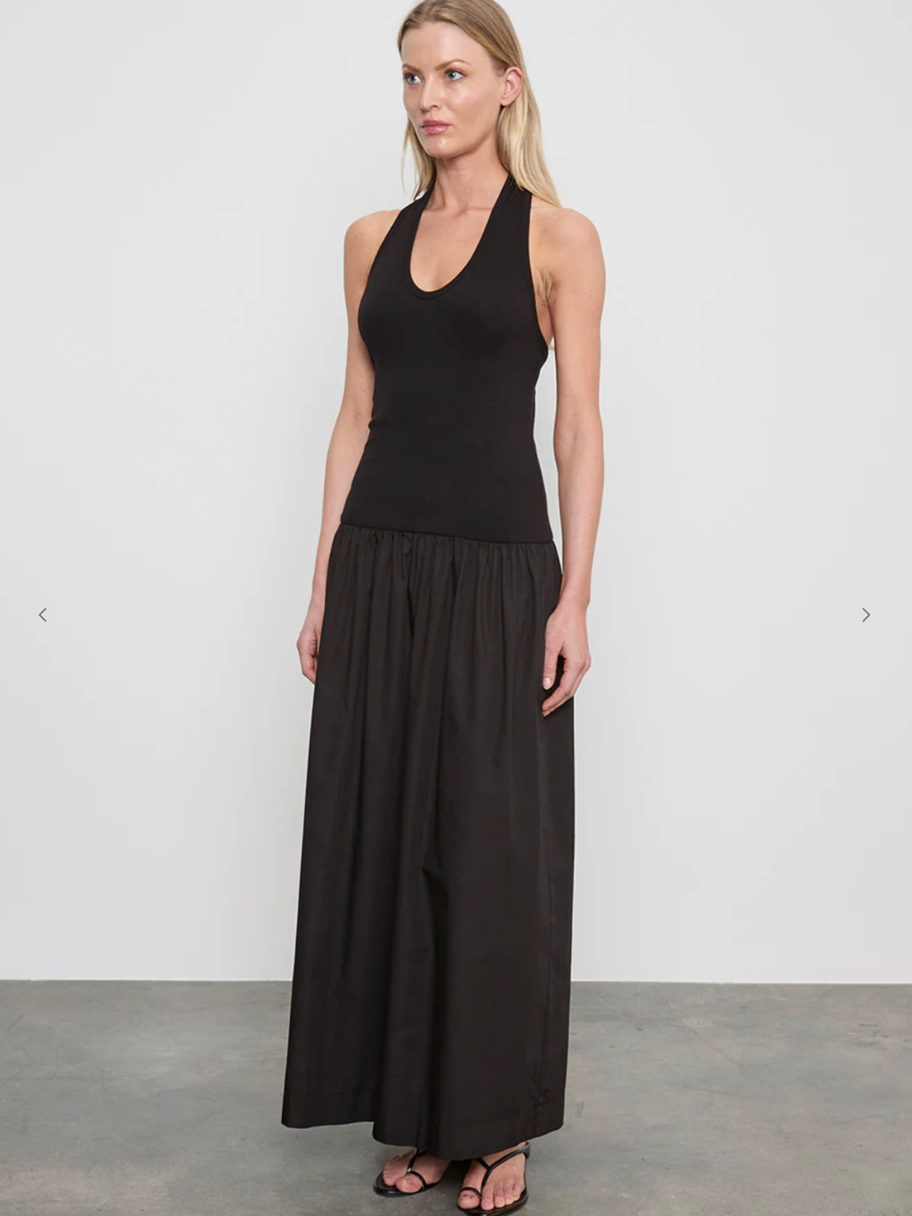 Cotton Halter Dress - Black