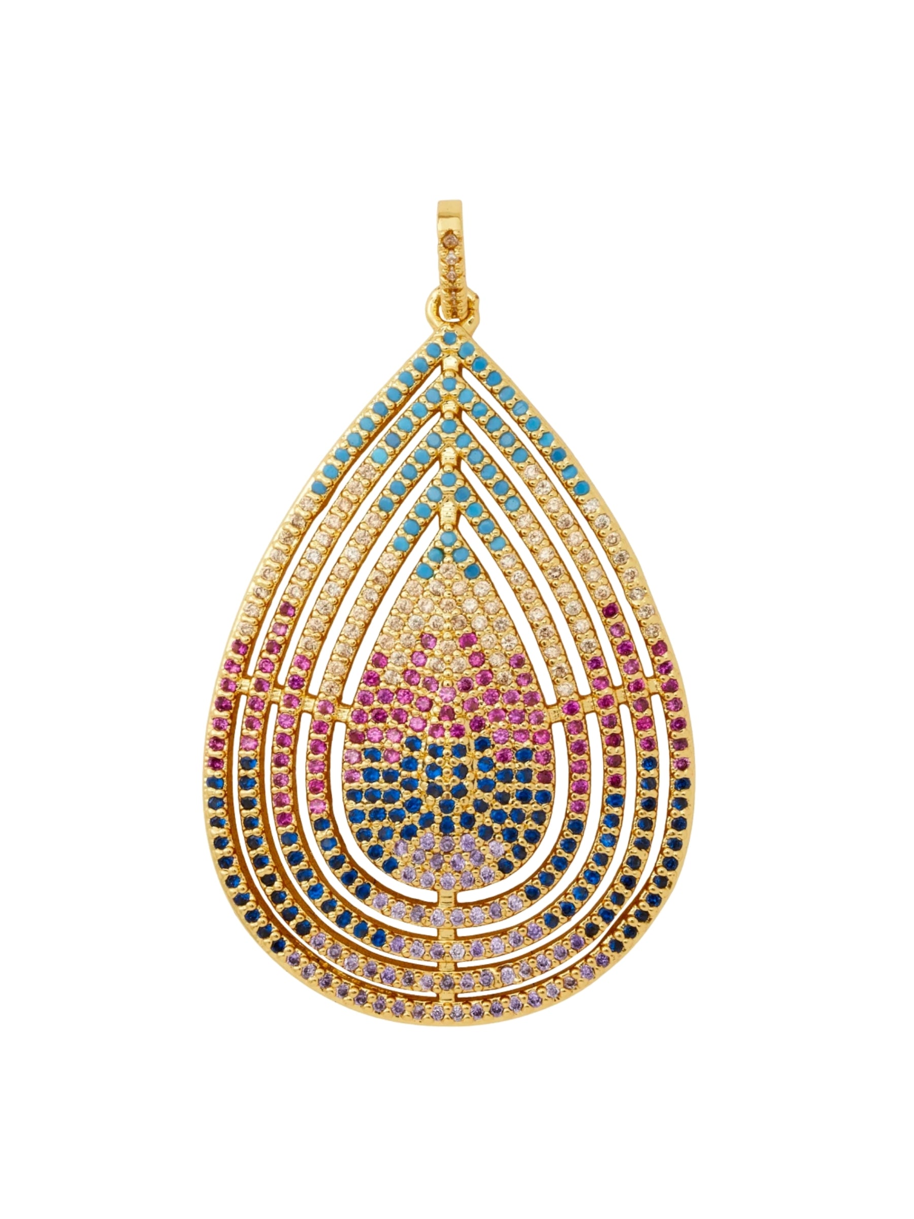 Sapphire Drop Pendant - Gold