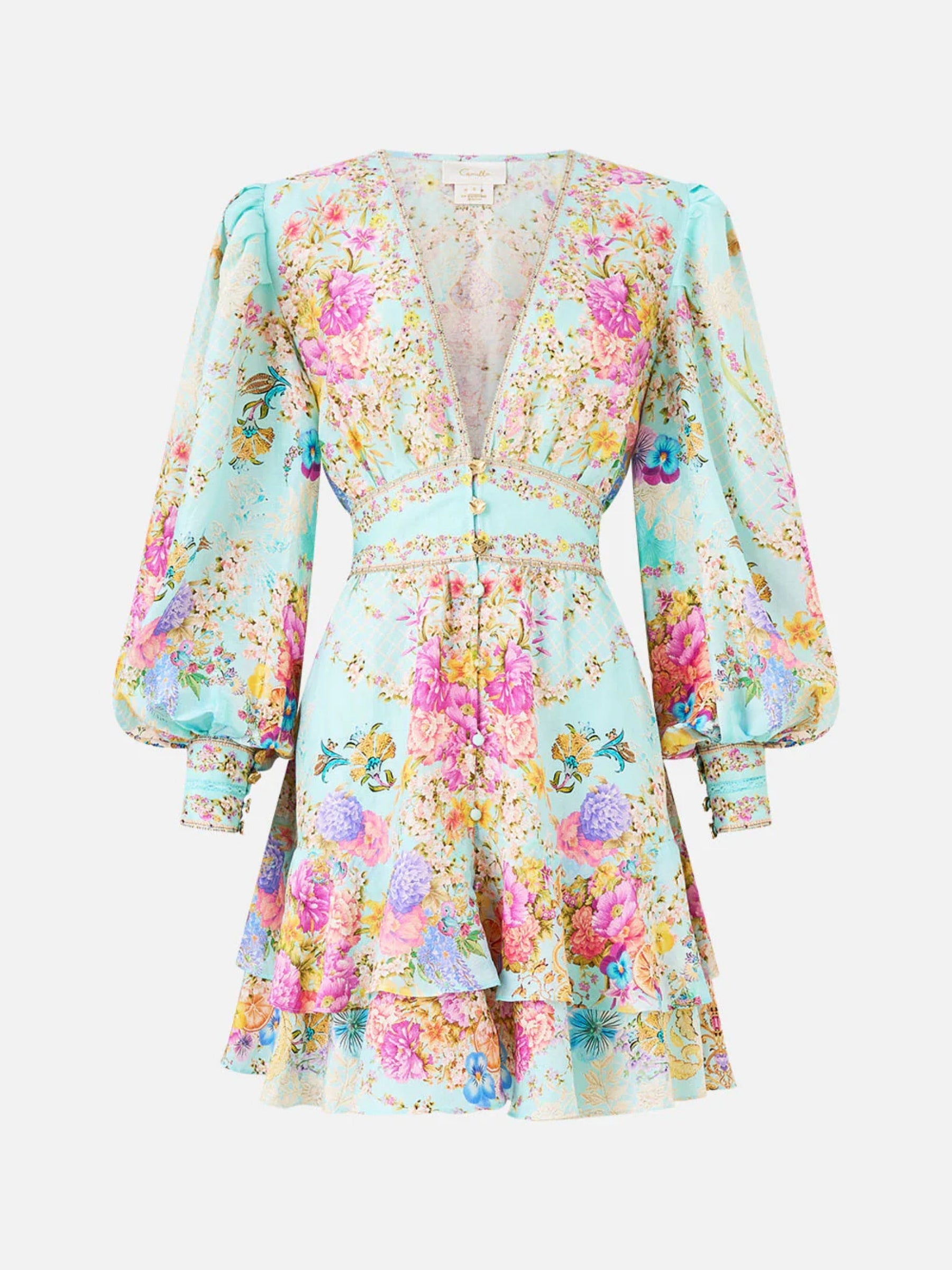 Button Front Frill Dress - Bazaar Blooms