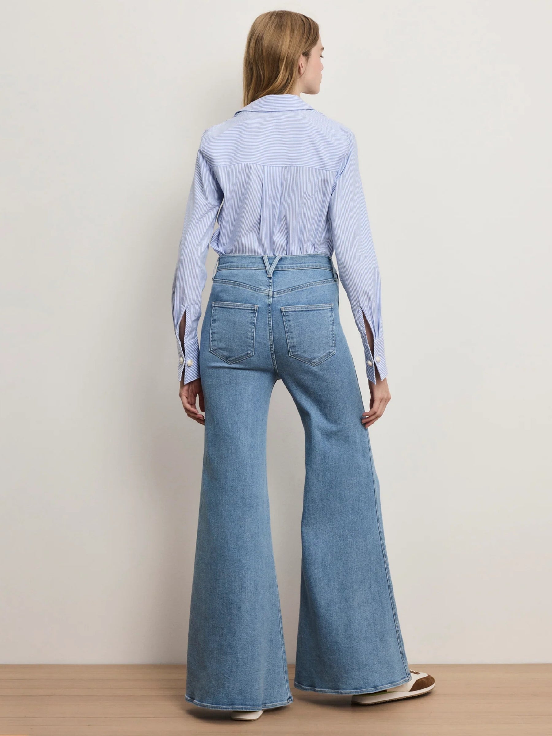 Amelia Shirt - Blue Jay/White