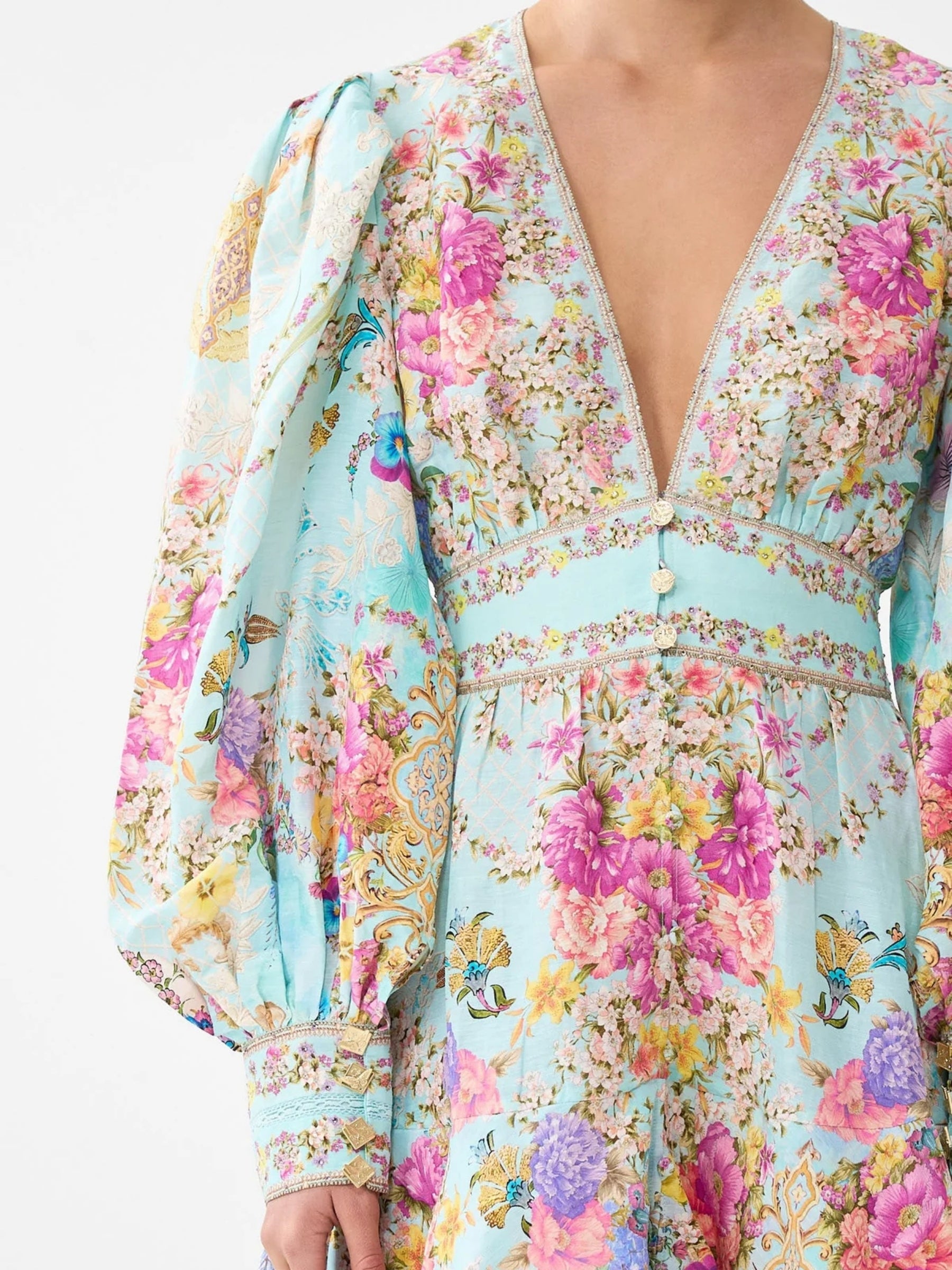 Button Front Frill Dress - Bazaar Blooms