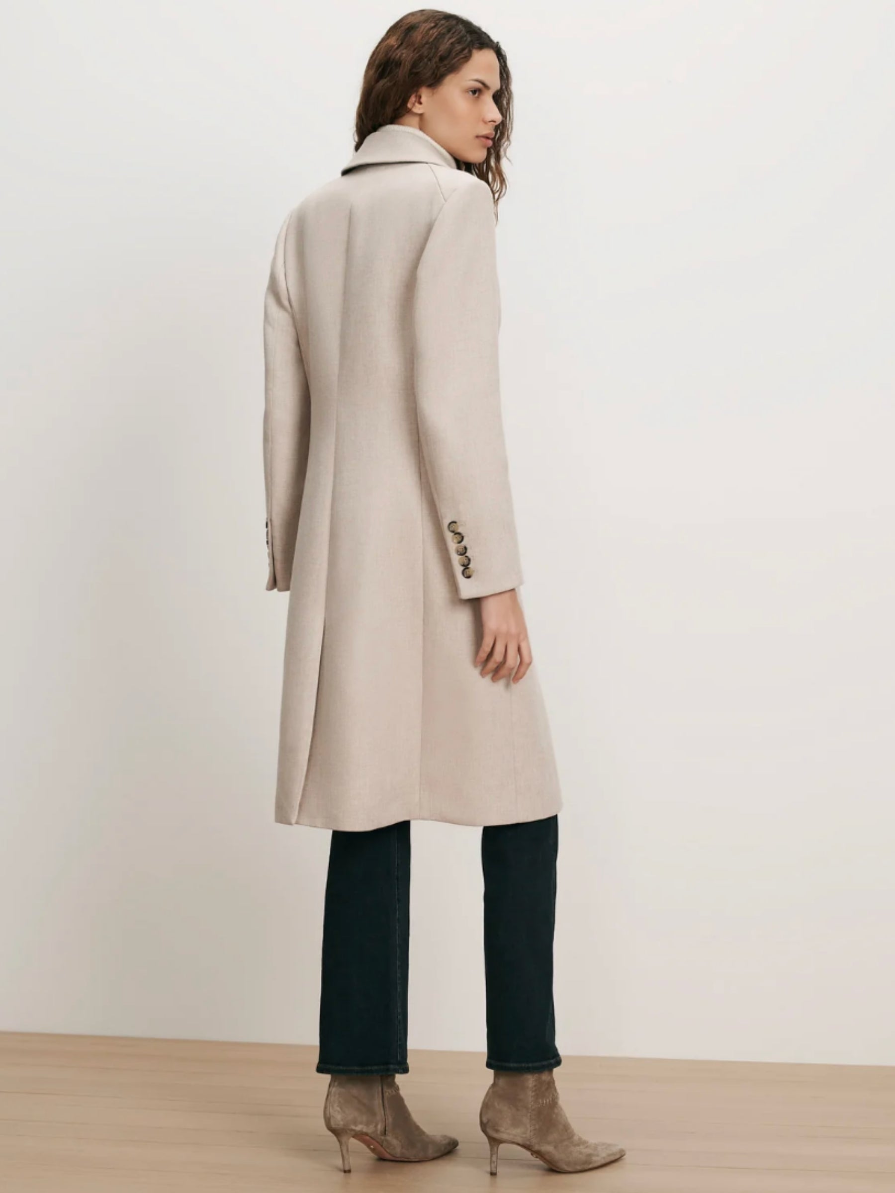 Stryder Double Breasted Dickey Coat - Oyster Melange