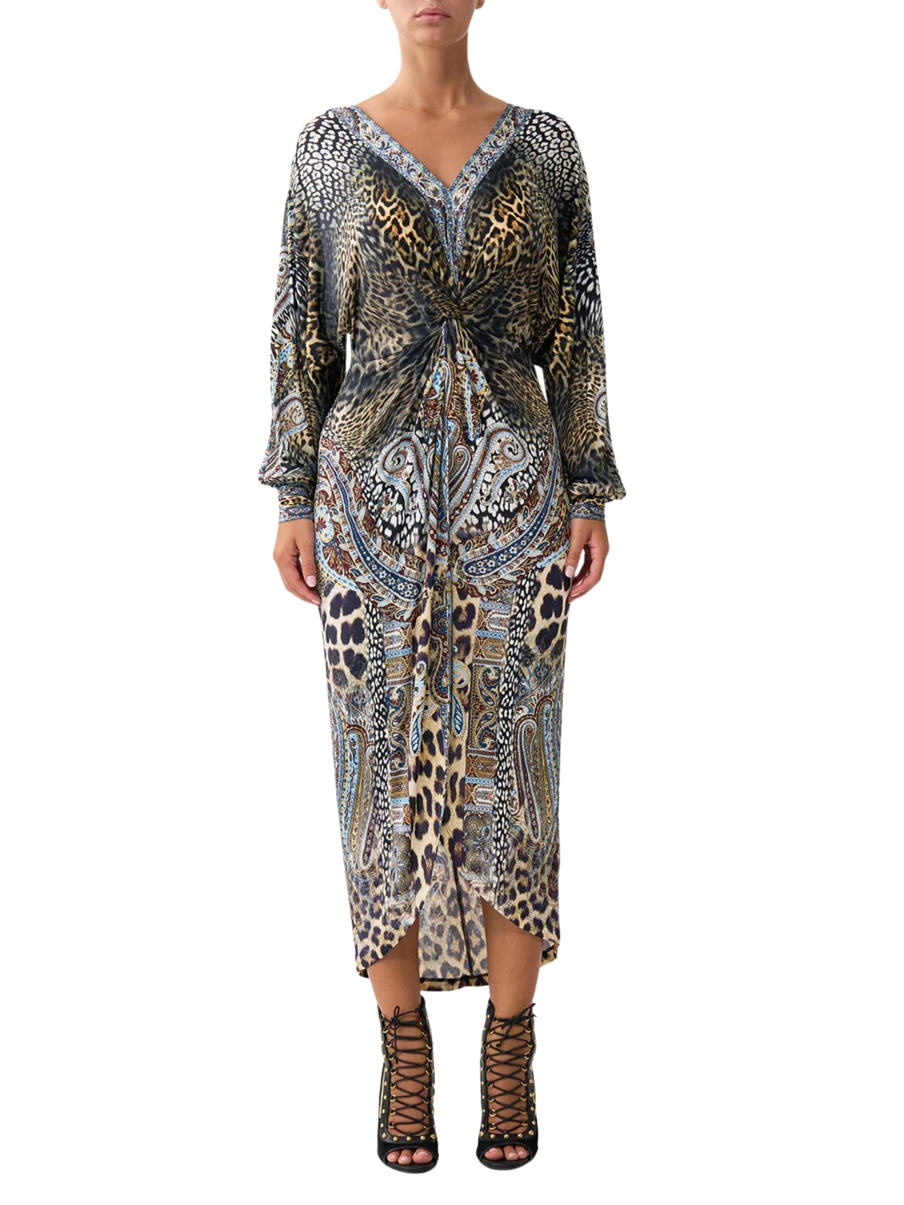 Twist Front Dress - Istambul Animalia