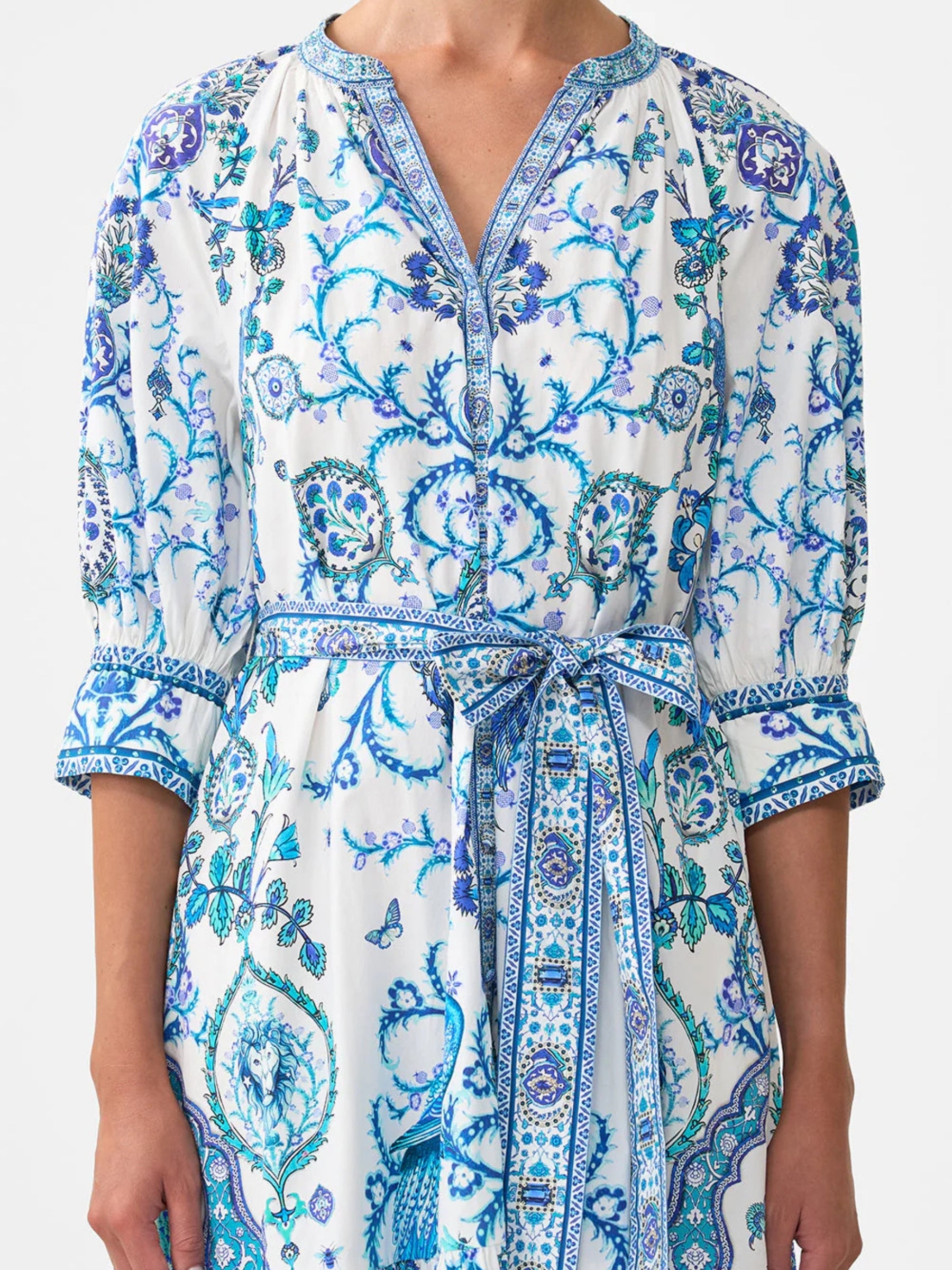 Tiered Shirt Dress w/Short Sleeves - Isnik Lullaby