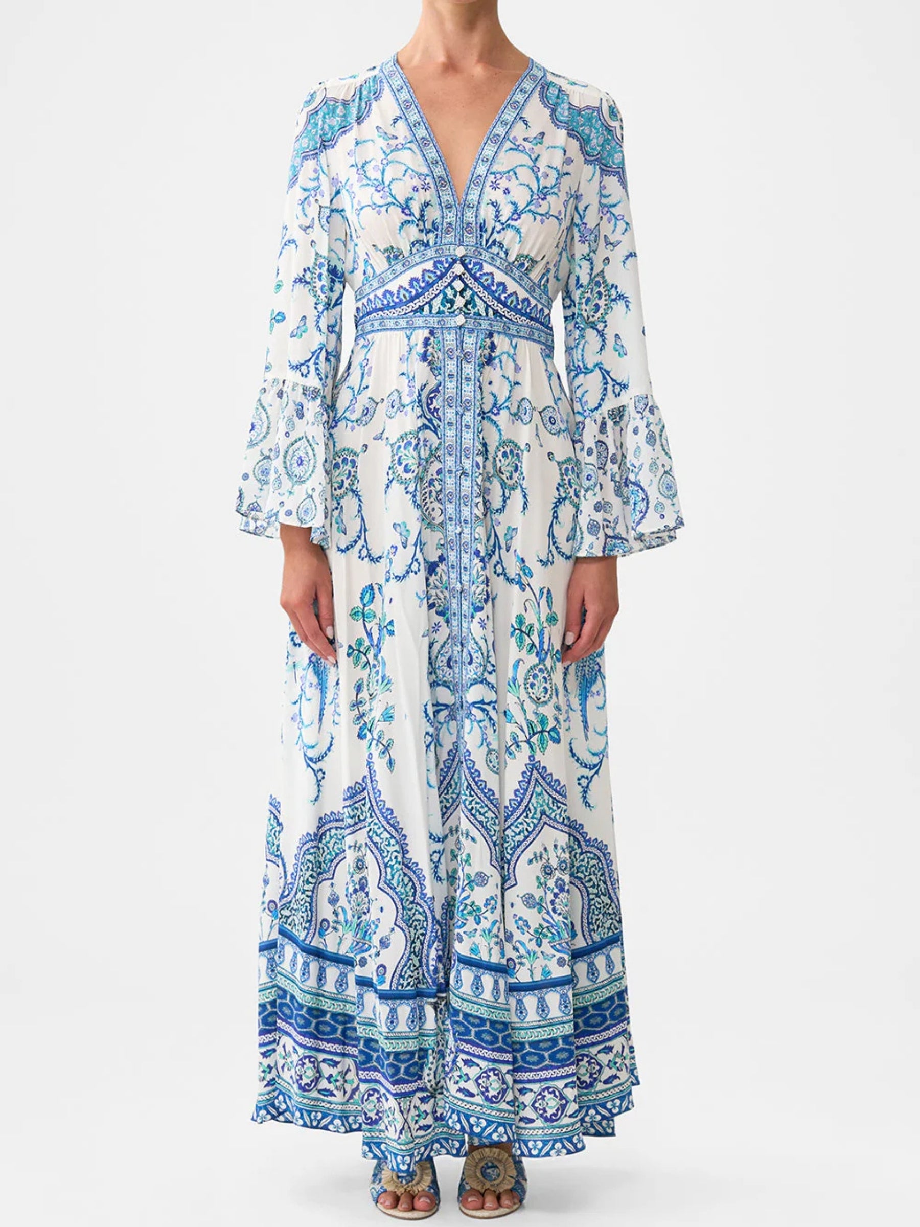 Shaped Waistband Dress w/ Ruffle Sleeve - Isnik Lullaby