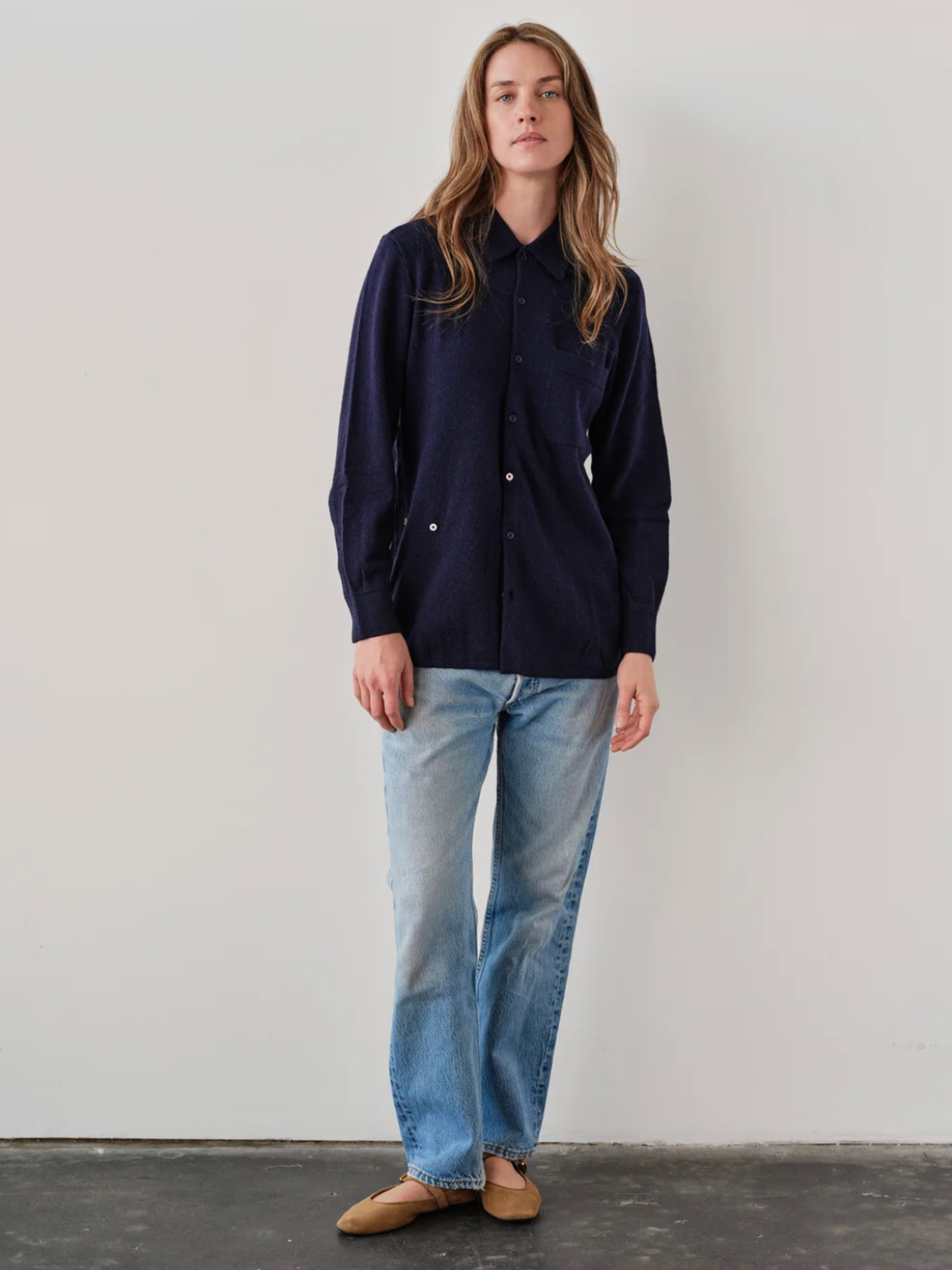 The Men's Shirt Sweater - Navy