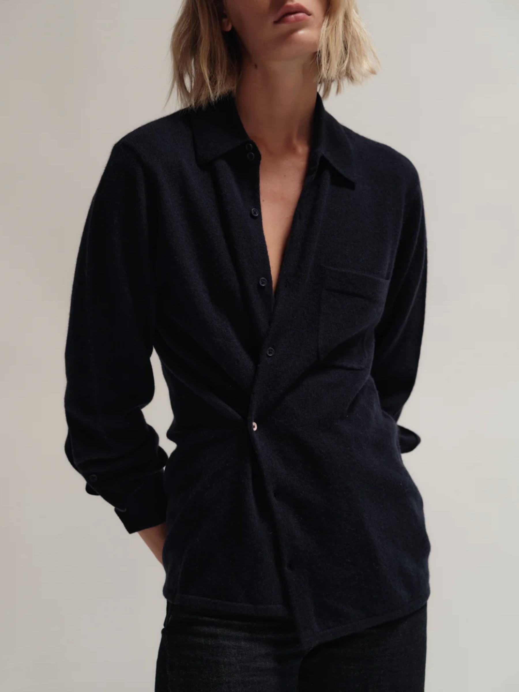 The Men's Shirt Sweater - Navy