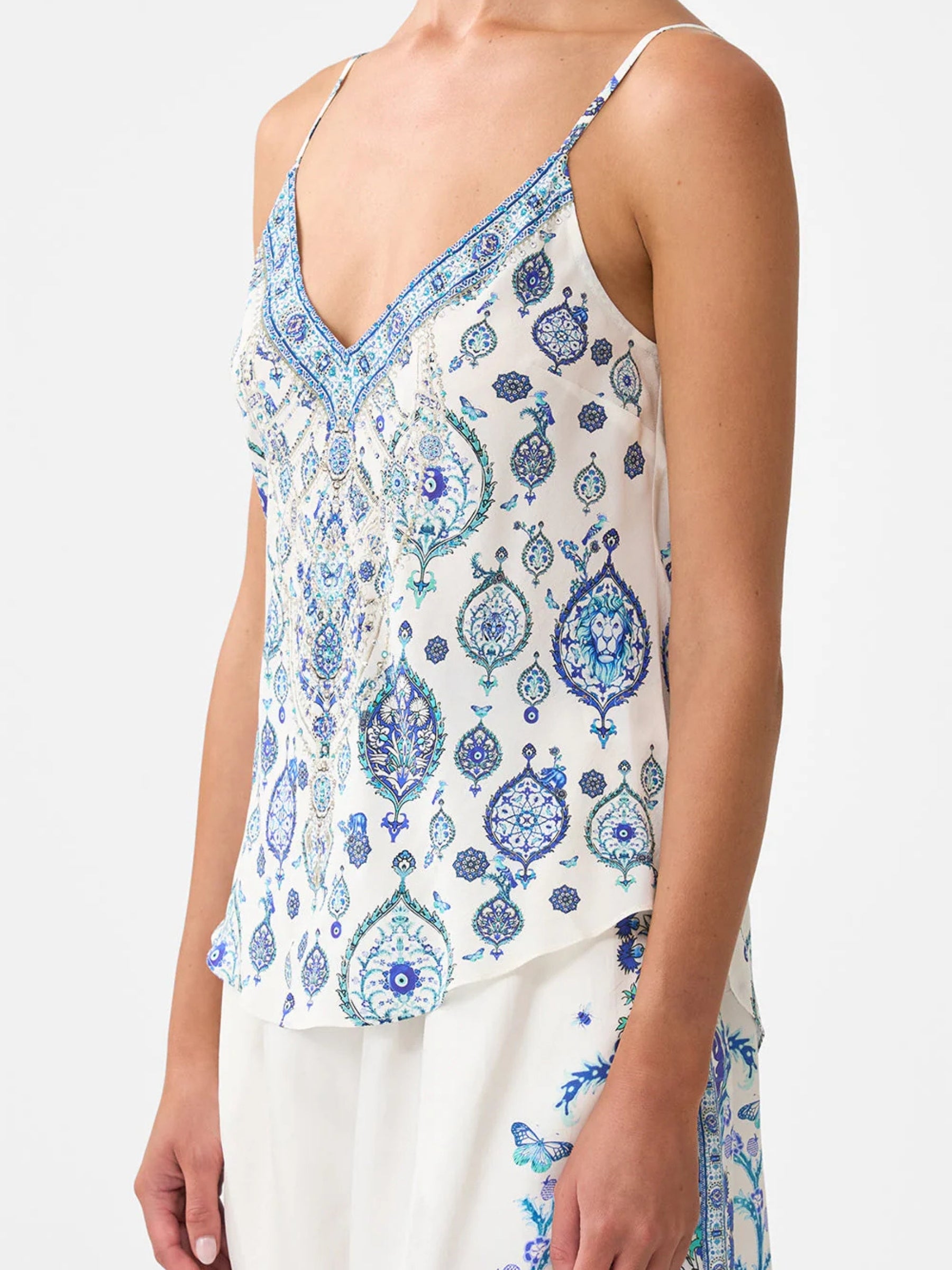 V Neck Bias Cami - Isnik Lullaby