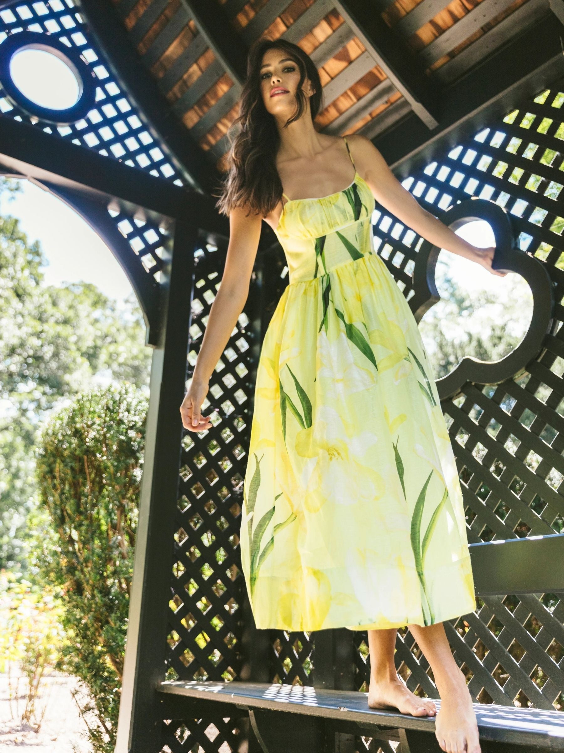 alba midi dress Hermoza Alba Linen Belted Dress