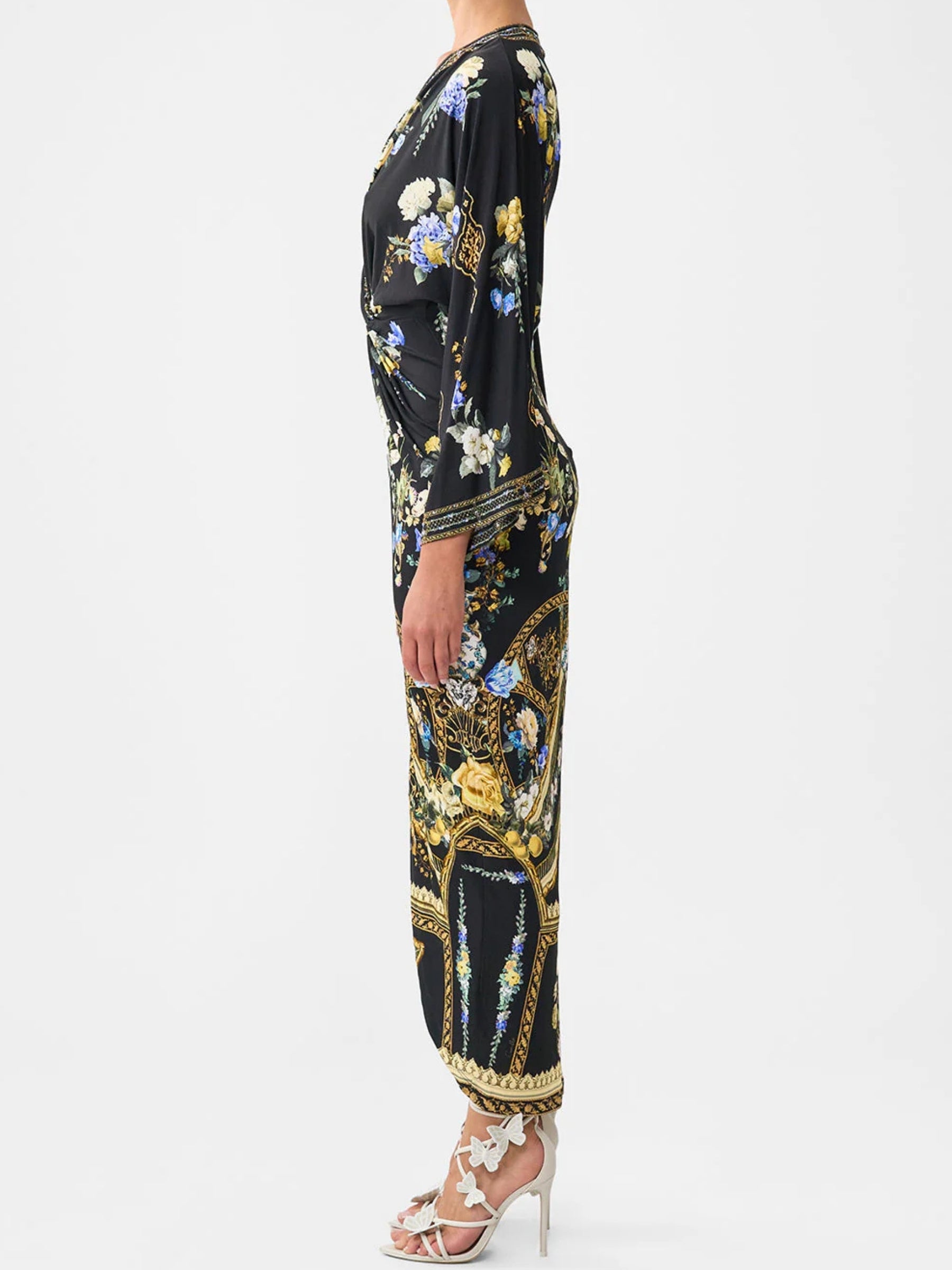 Long Split Front Twist Dress - Ottoman Elegance