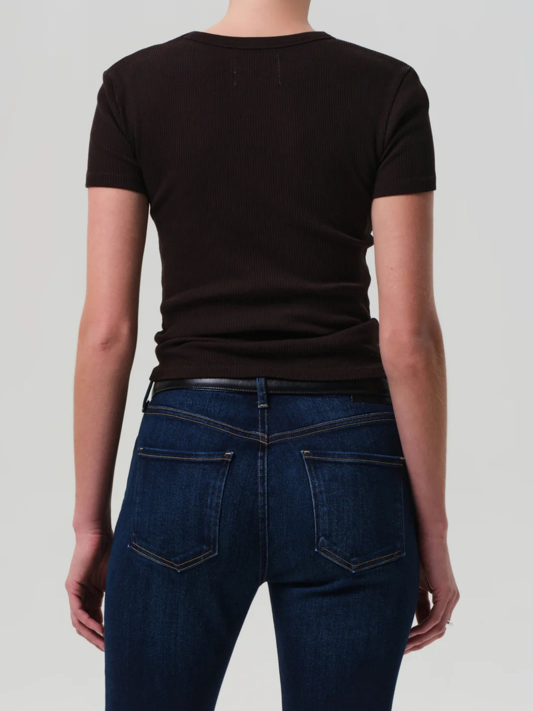 Maude U Neck Tee - Chocolate