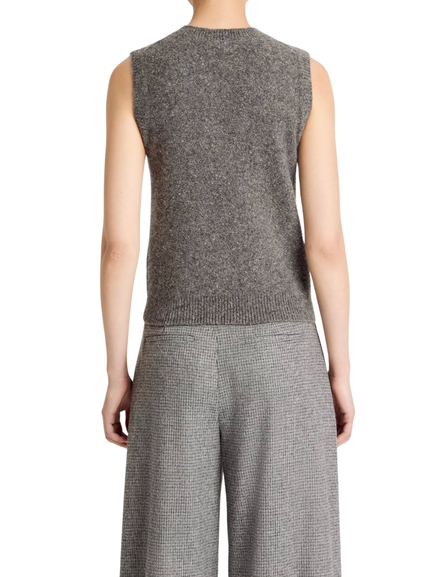 Donegal Plush Cashmere Sweater Vest - Medium Heather