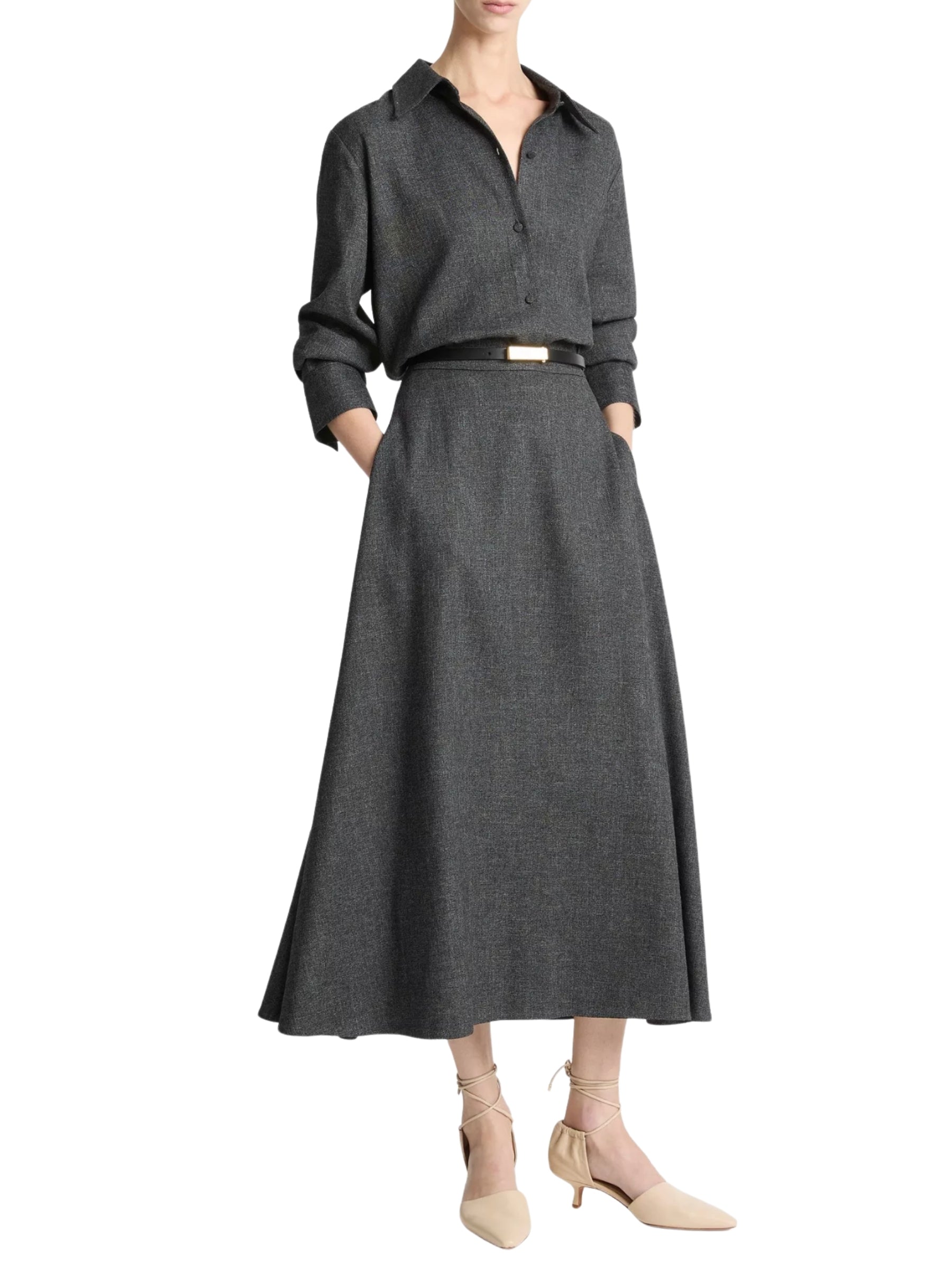 Jaspe Full Skirt - Grey