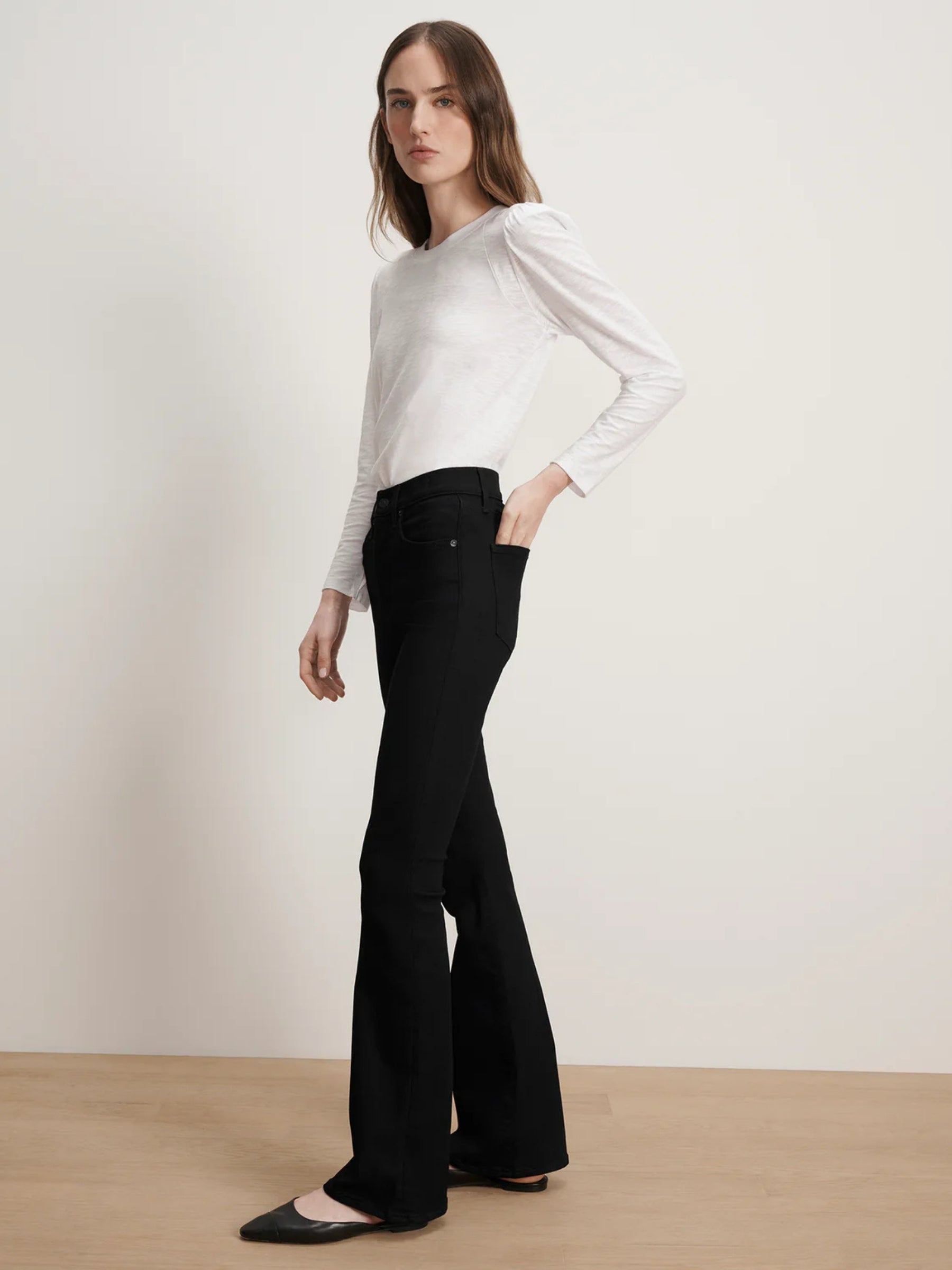 Beverly High Rise Skinny Flare - Black