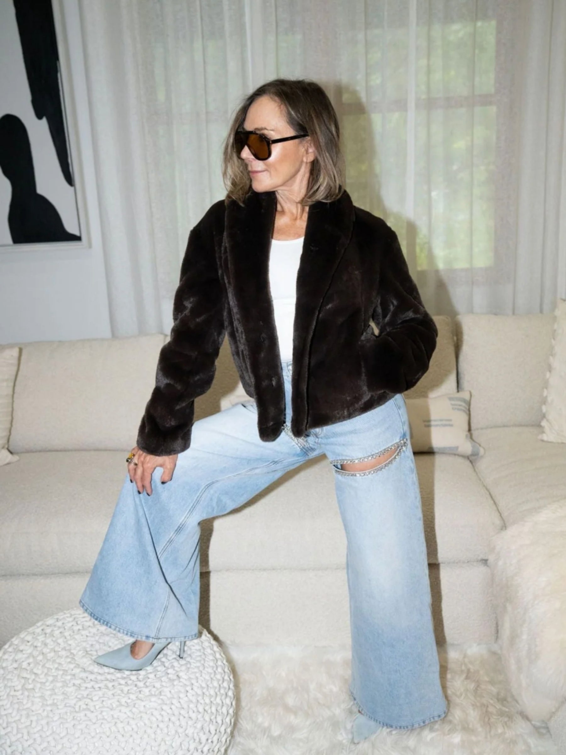 The Bear Den Crop Jacket - Chocolate