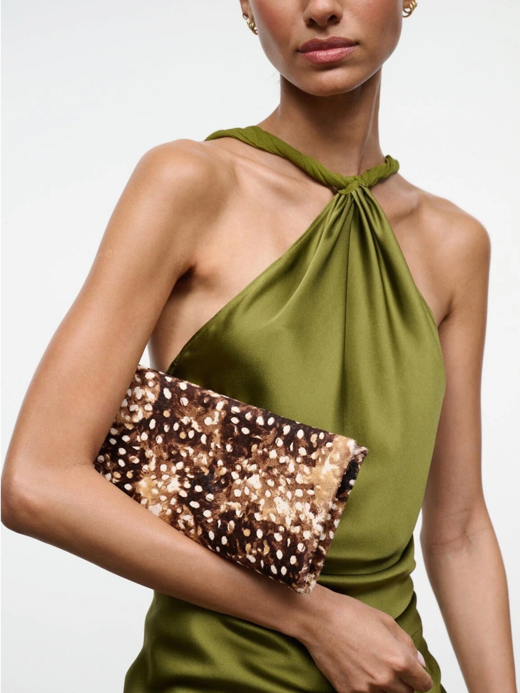 Muse Clutch - Fawn Calf Hair
