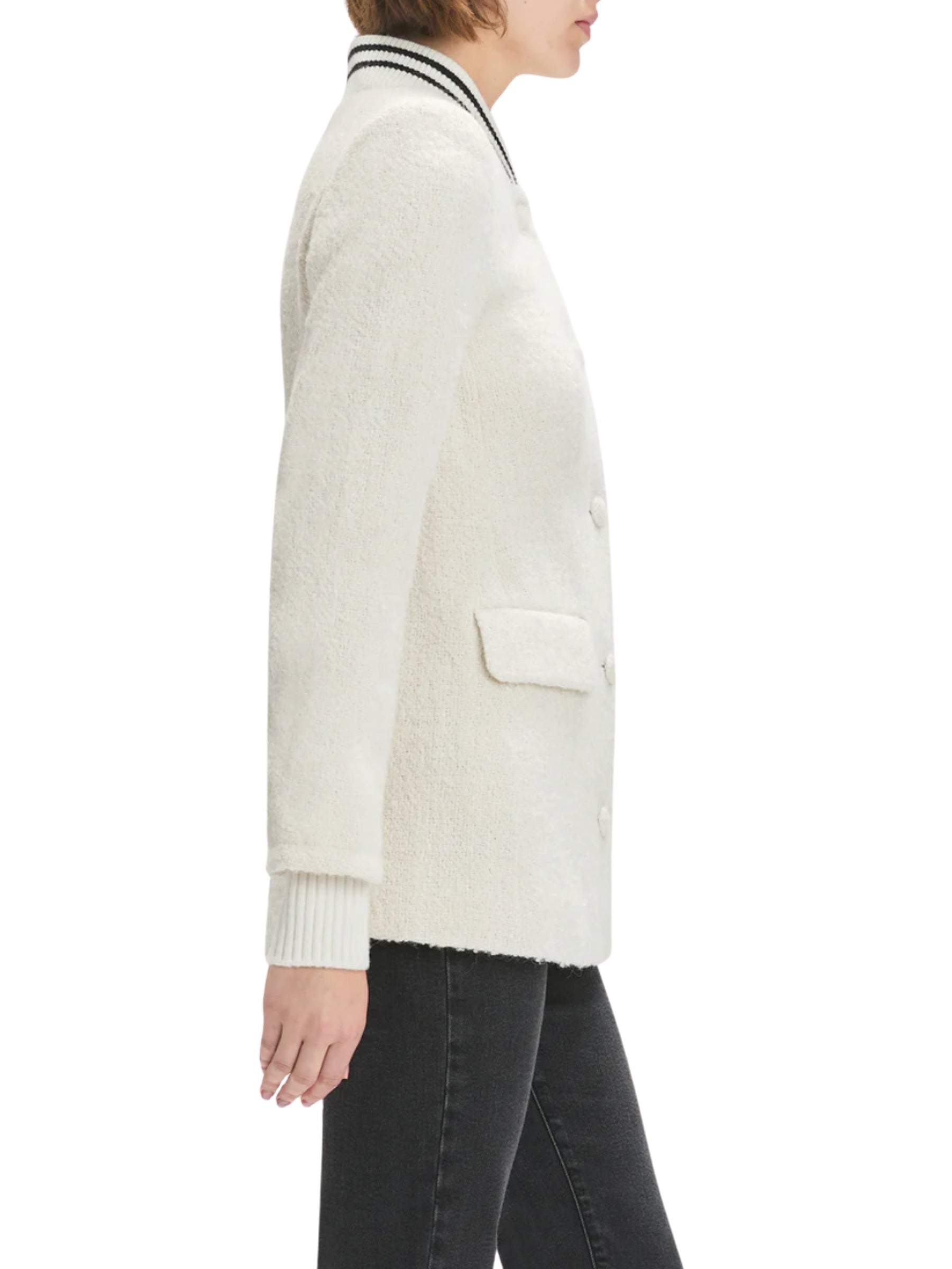 Varsity Boucle Blazer - Ivory