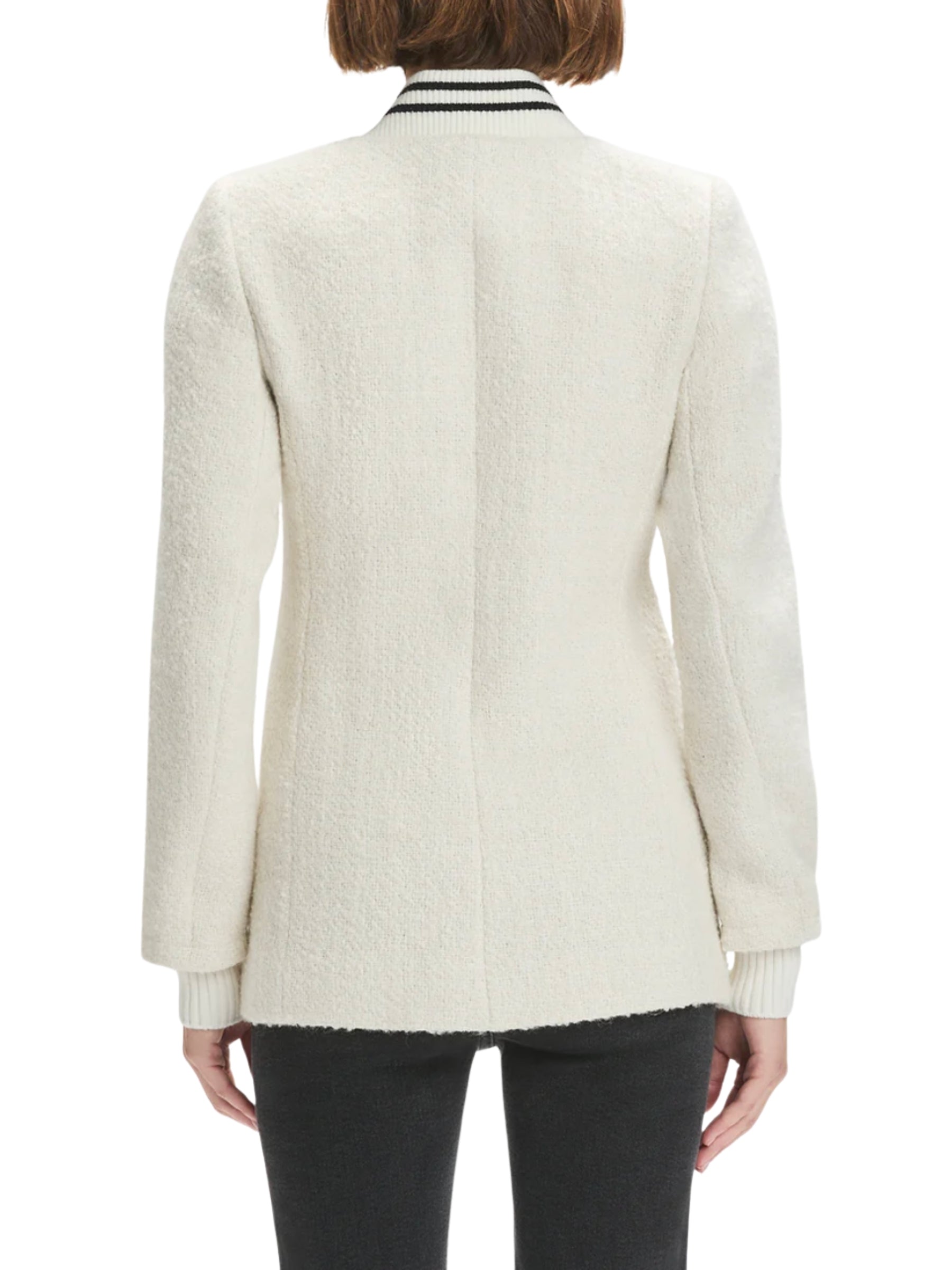 Varsity Boucle Blazer - Ivory