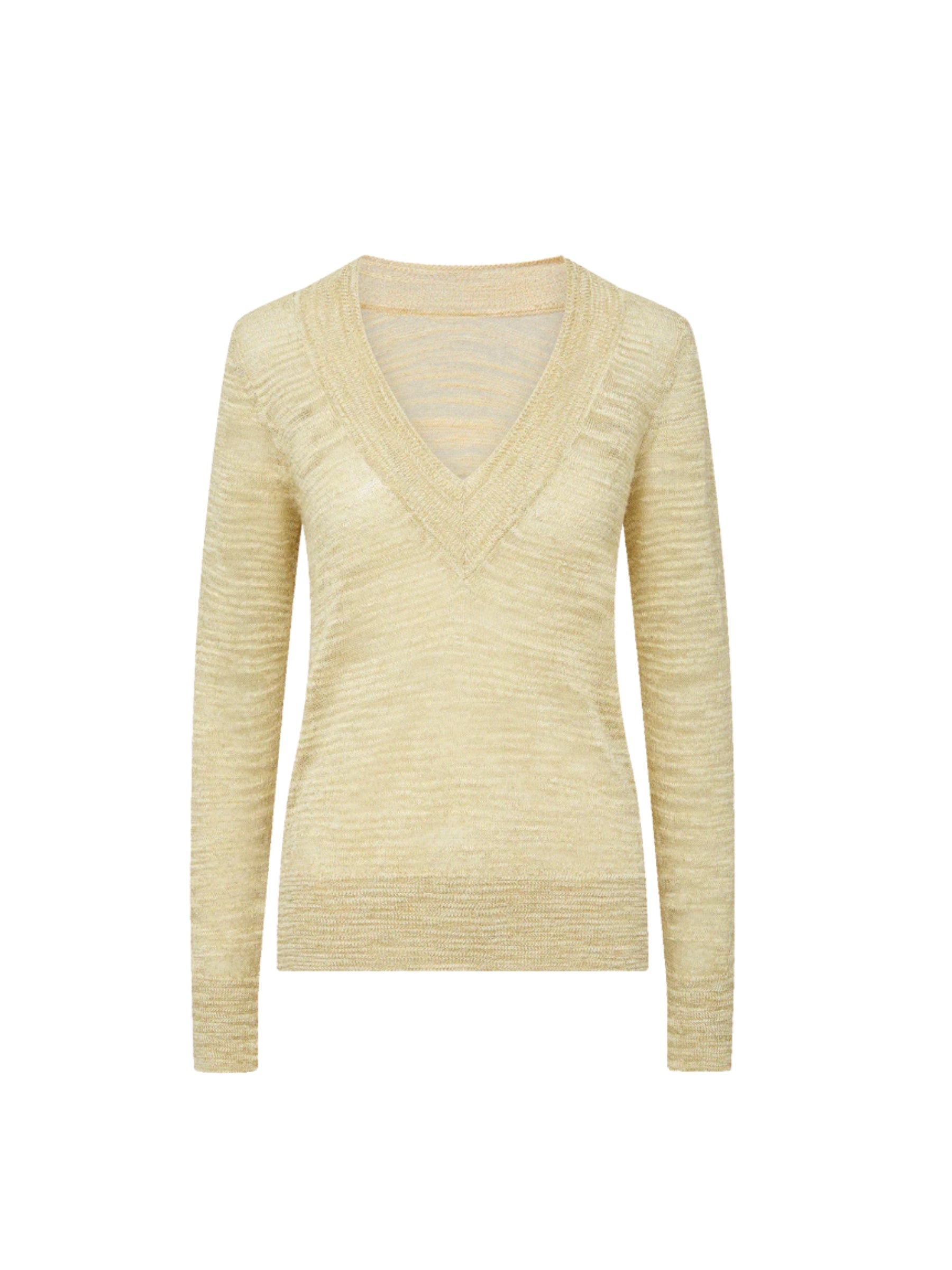 Coleta V Neck Knit Sweater - Gold