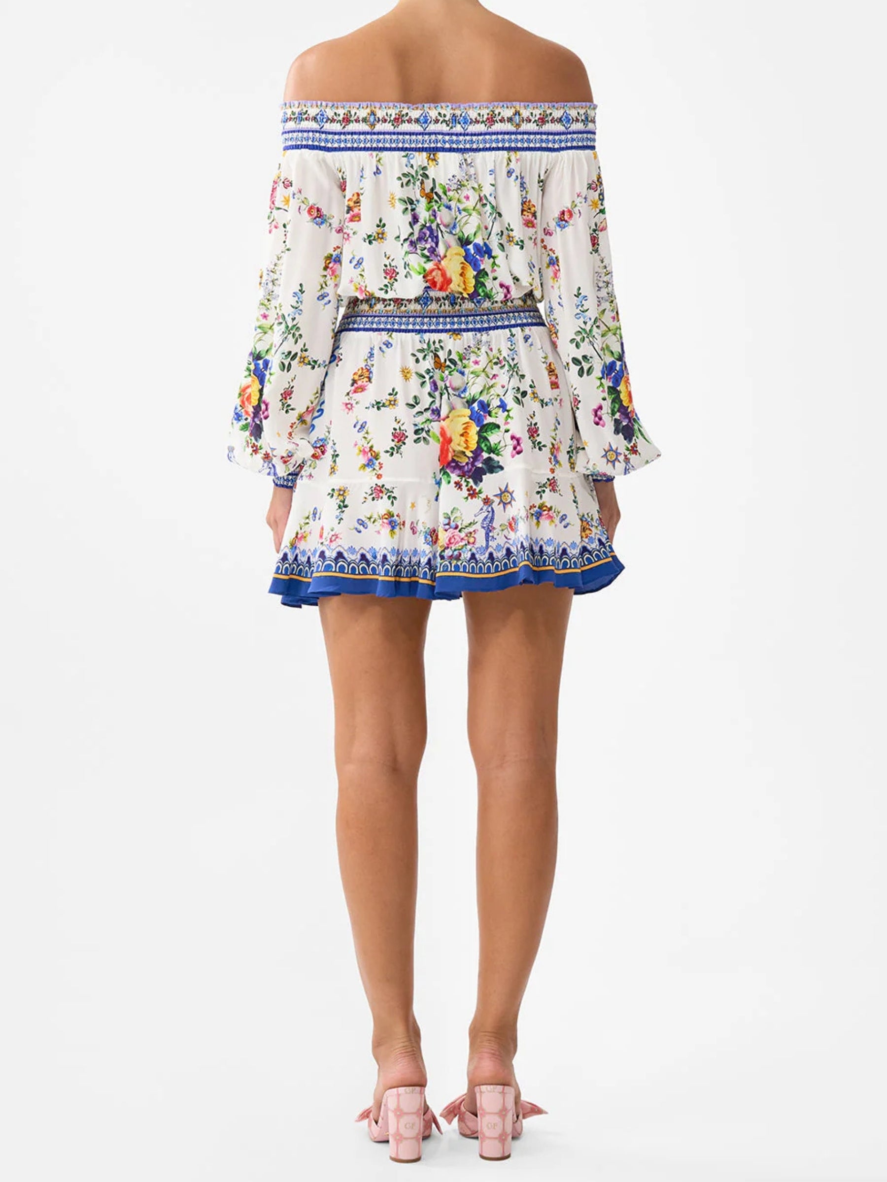 camilla-Off-Shoulder -Short-Dress - Tile-Darl