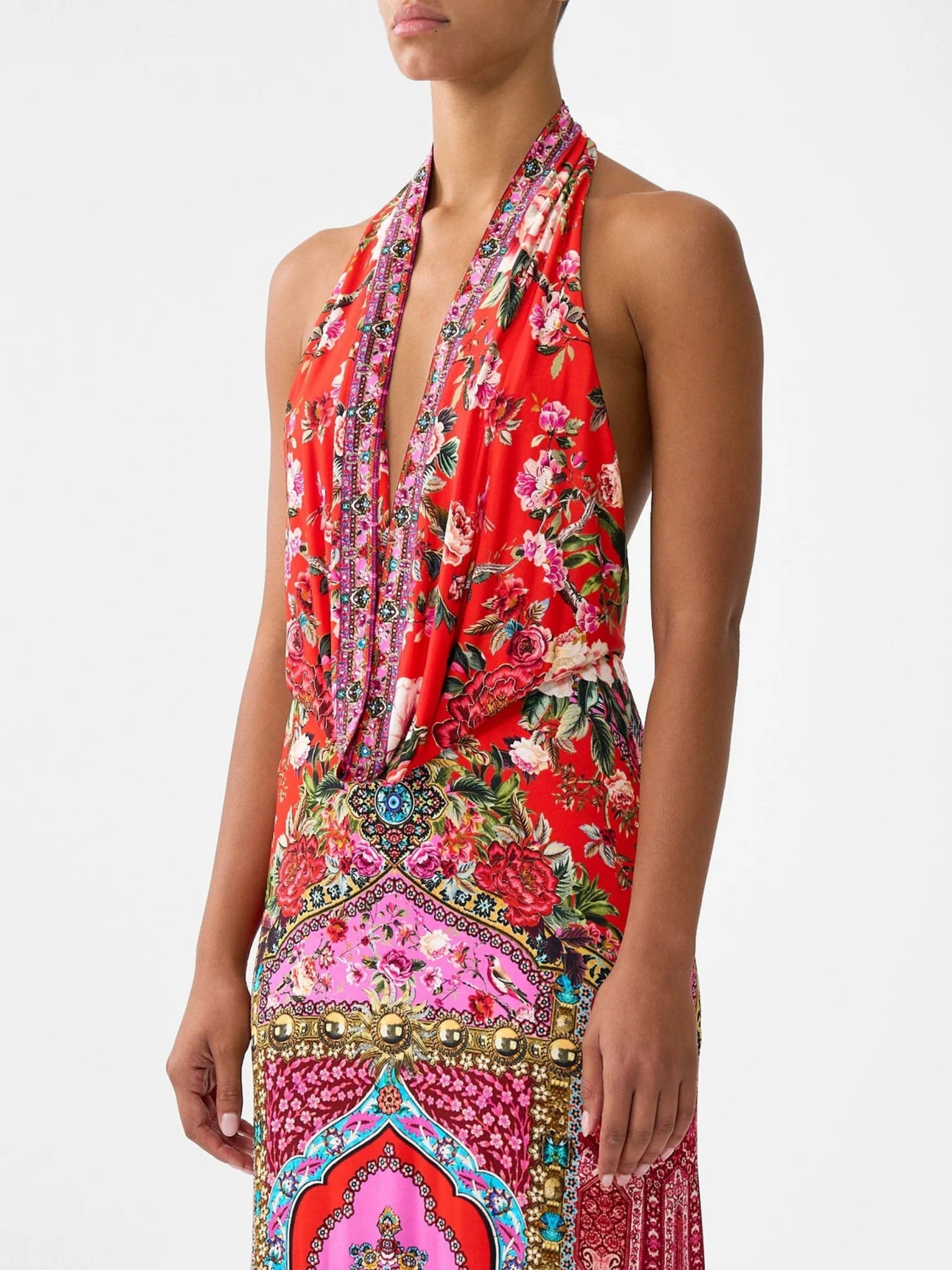 Deep Cowl Plunge Dress - Heirloom Empire