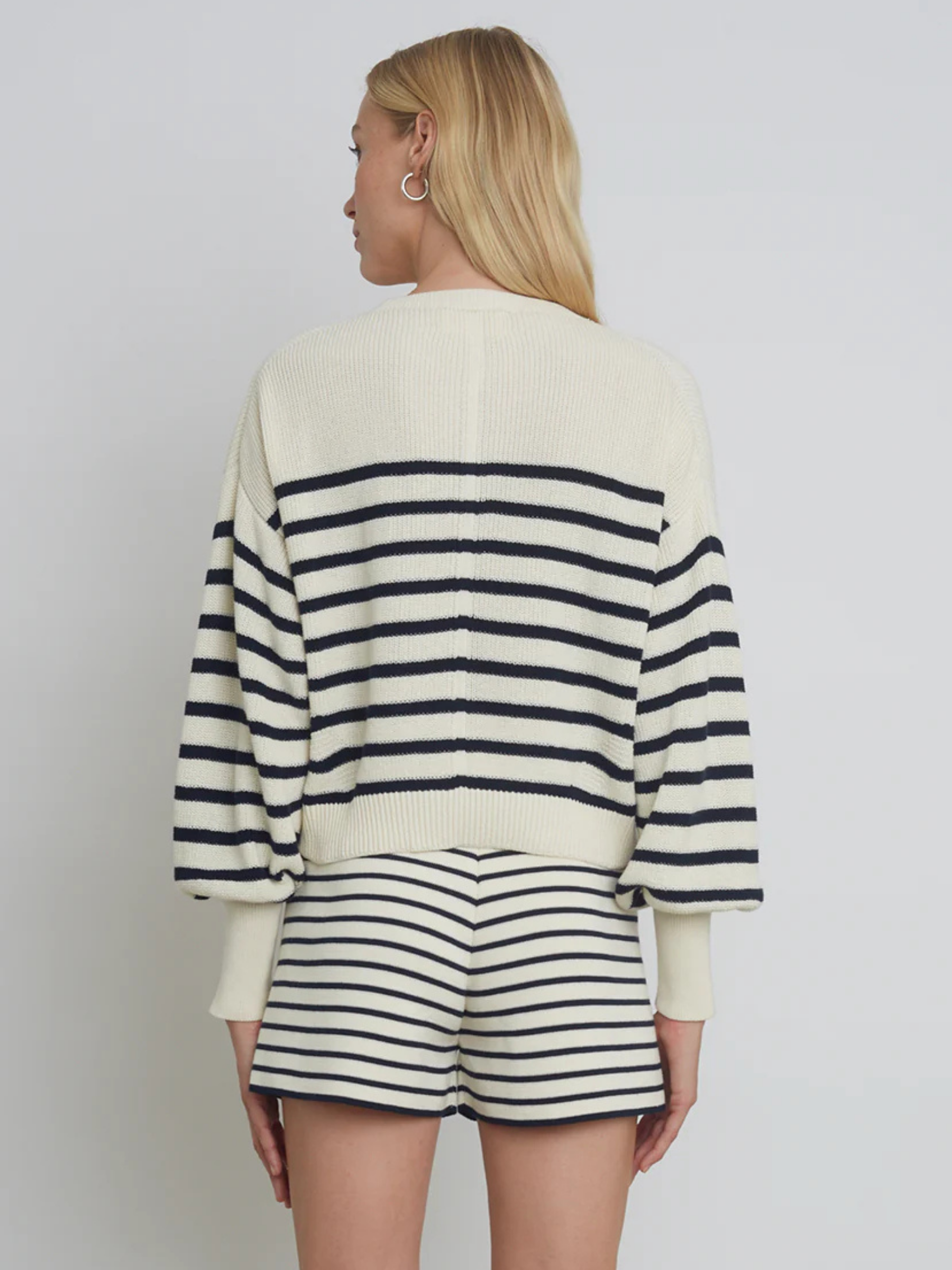 Layla Stripe Sweater - Ivory/Navy